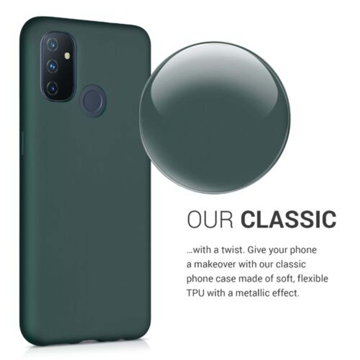 Husa pentru OnePlus Nord N100, Silicon, Verde, 56076.14 fotografia produsului View 4 L