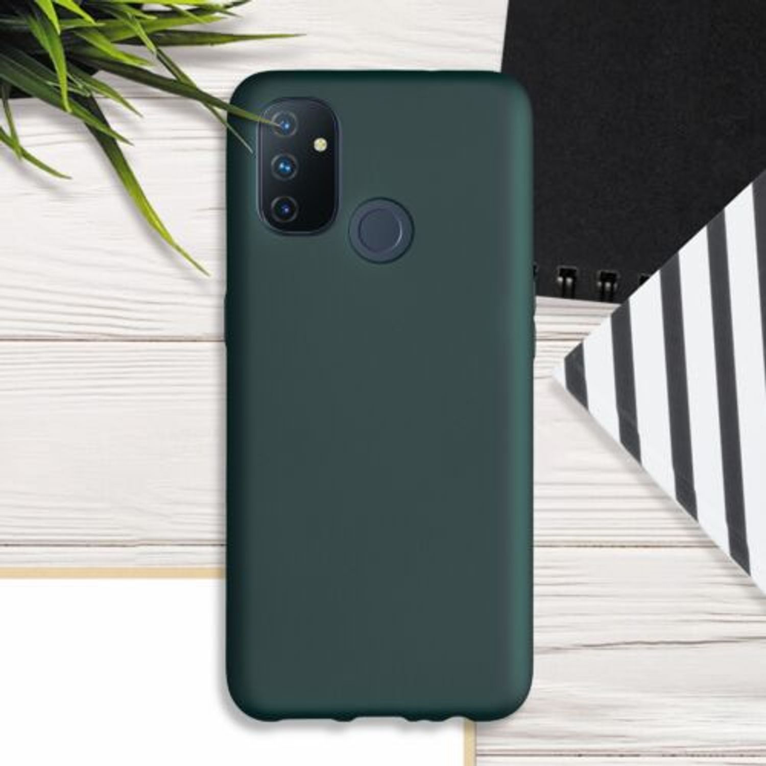 Husa pentru OnePlus Nord N100, Silicon, Verde, 56076.14 fotografia produsului View 5 L
