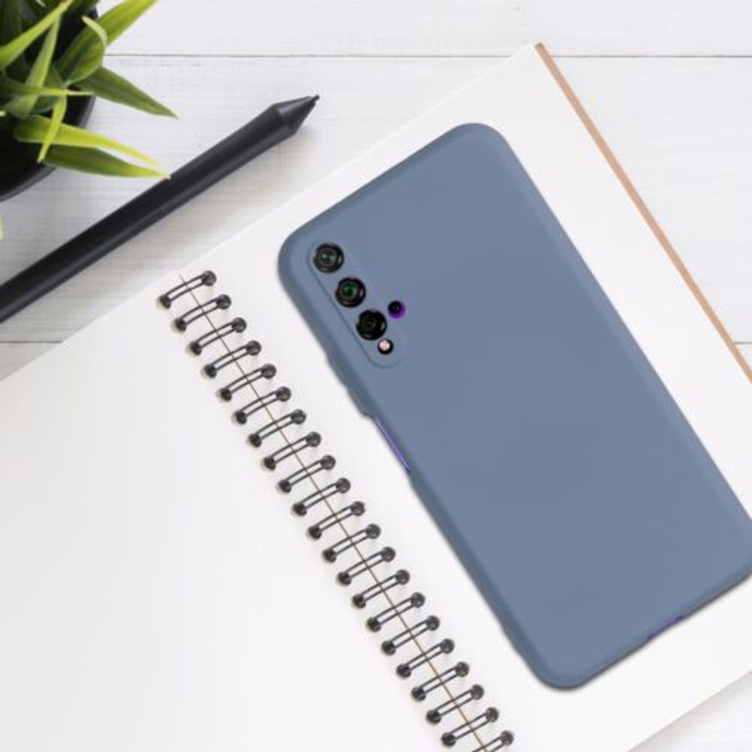 Husa pentru Huawei Nova 5T, Silicon, Albastru, 52624.12 fotografia produsului View 6 L