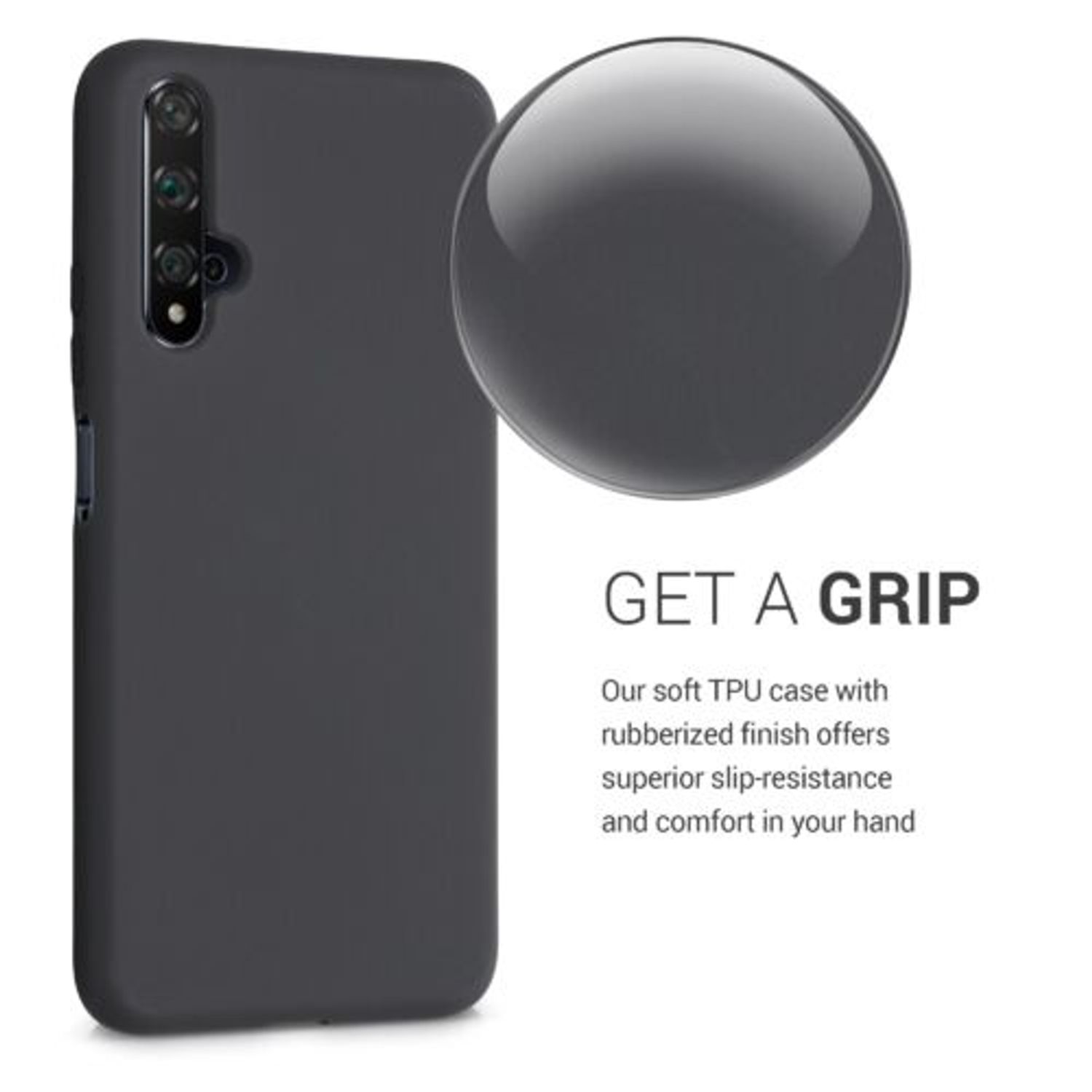 Husa pentru Huawei Nova 5T, Silicon, Negru, 52624.47 fotografia produsului View 5 L