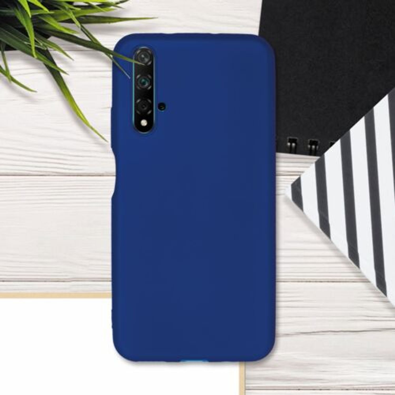 Husa pentru Huawei Nova 5T, Silicon, Albastru, 52329.64 fotografia produsului View 3 L