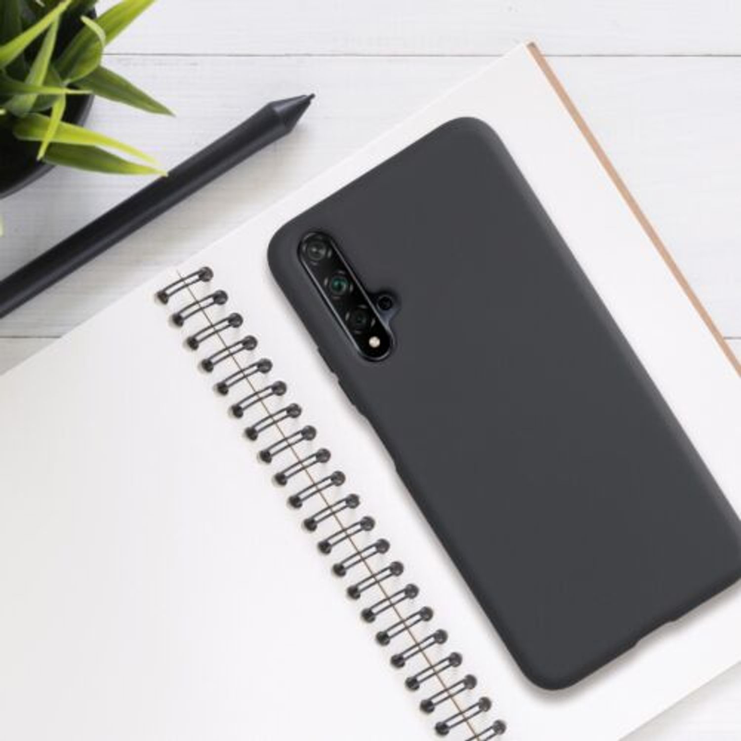 Husa pentru Huawei Nova 5T, Silicon, Negru, 52624.47 fotografia produsului View 3 L