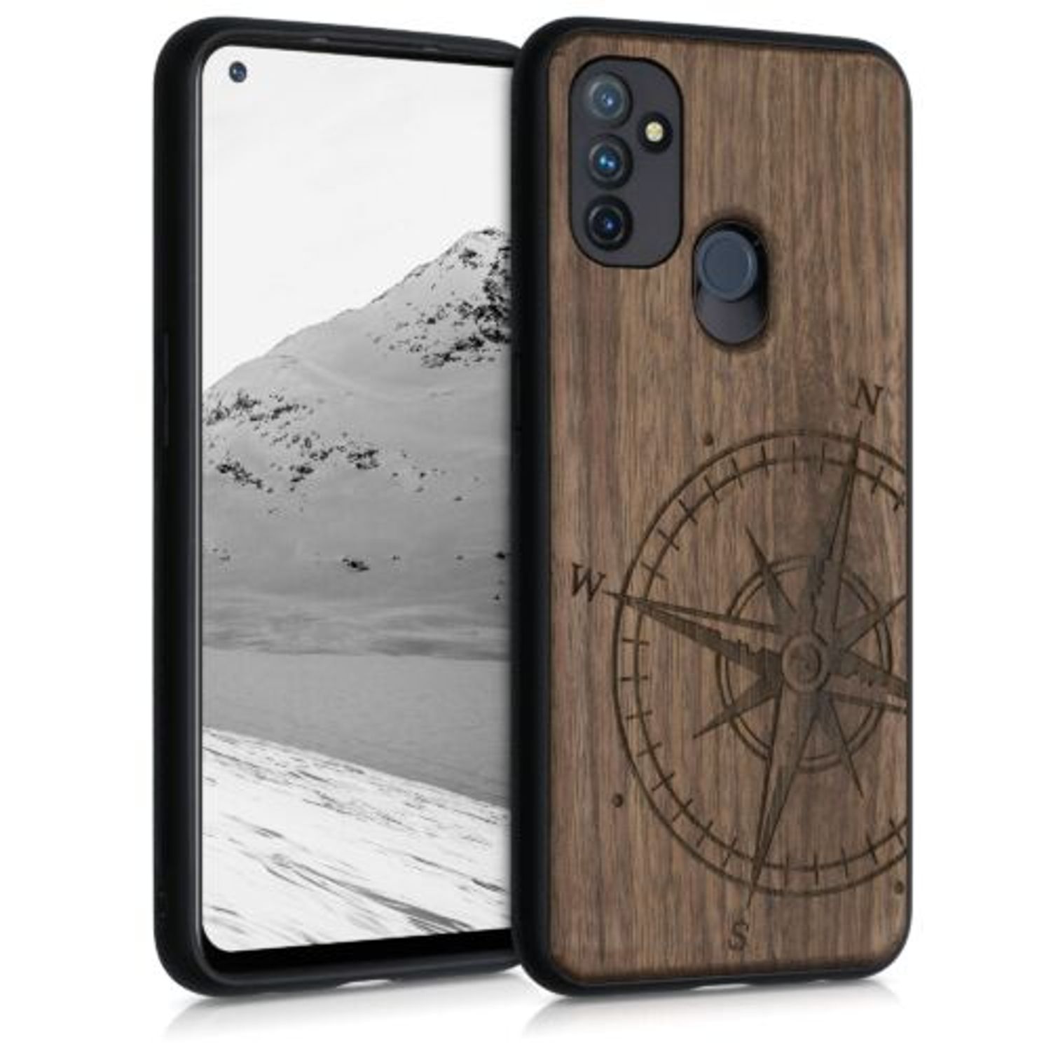 Husa pentru OnePlus Nord N100, Lemn, Maro, 54720.01 fotografia produsului
