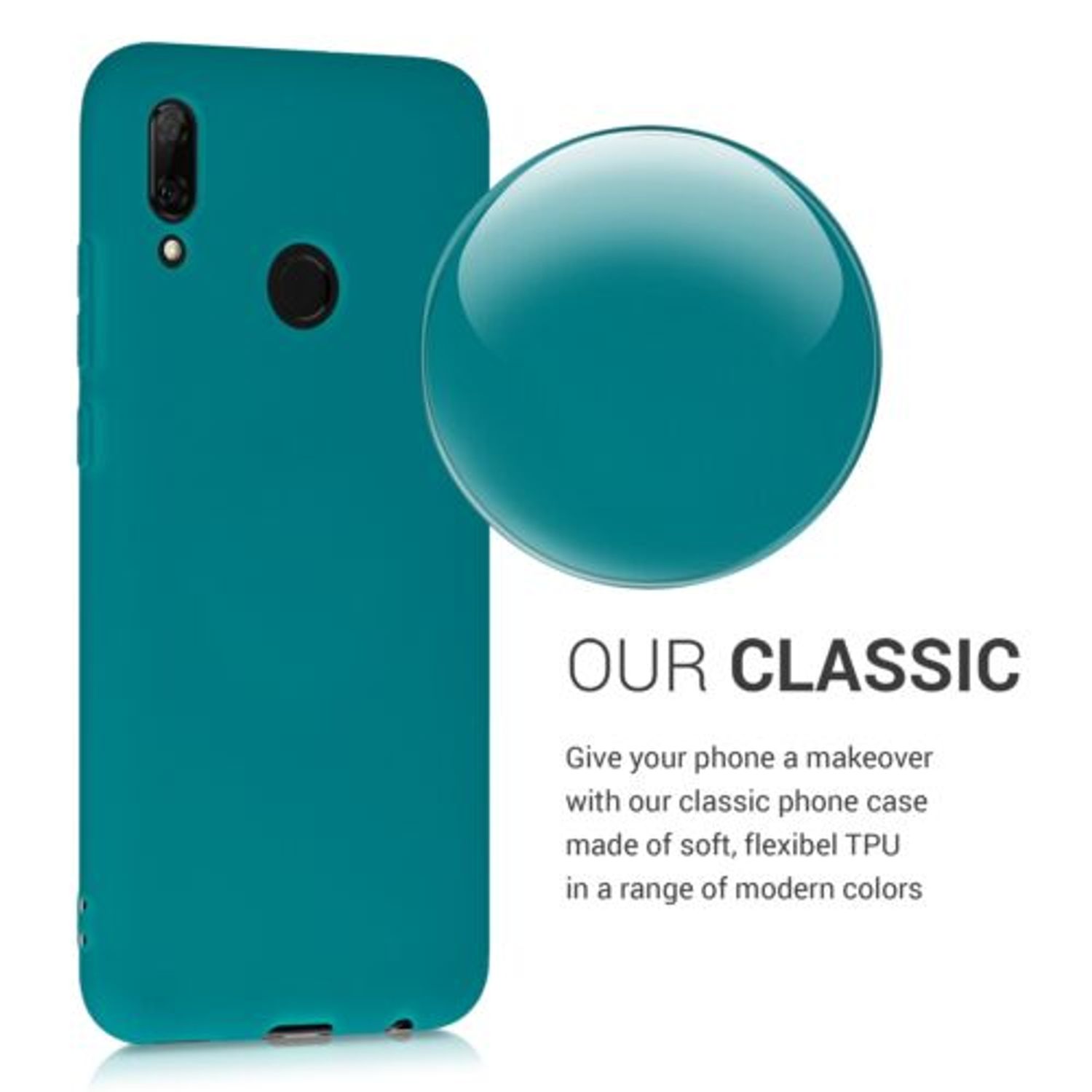Husa pentru Huawei P Smart (2019), Silicon, Verde, 47386.57 fotografia produsului View 4 L
