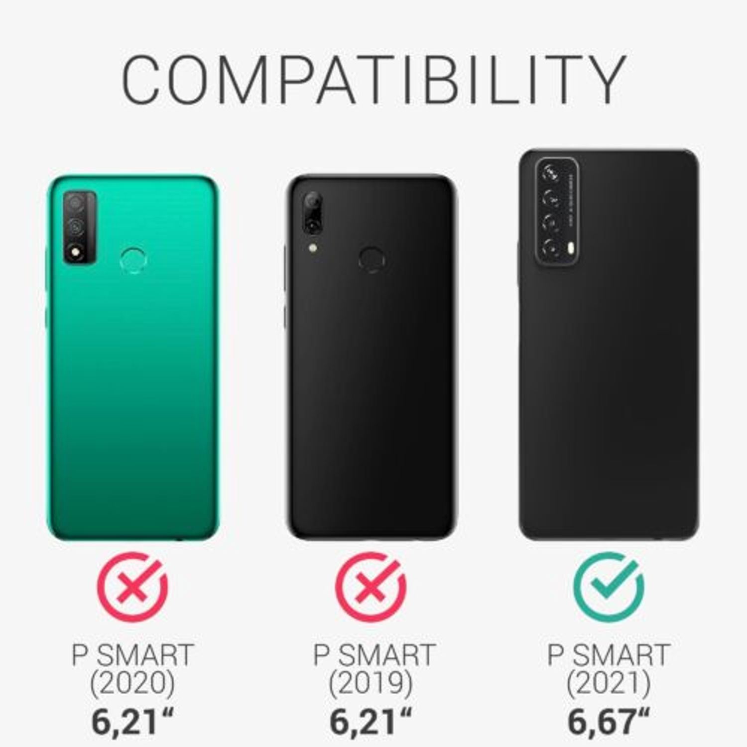 Husa pentru Huawei P Smart (2021), Silicon, Verde, 53632.207 fotografia produsului View 4 L