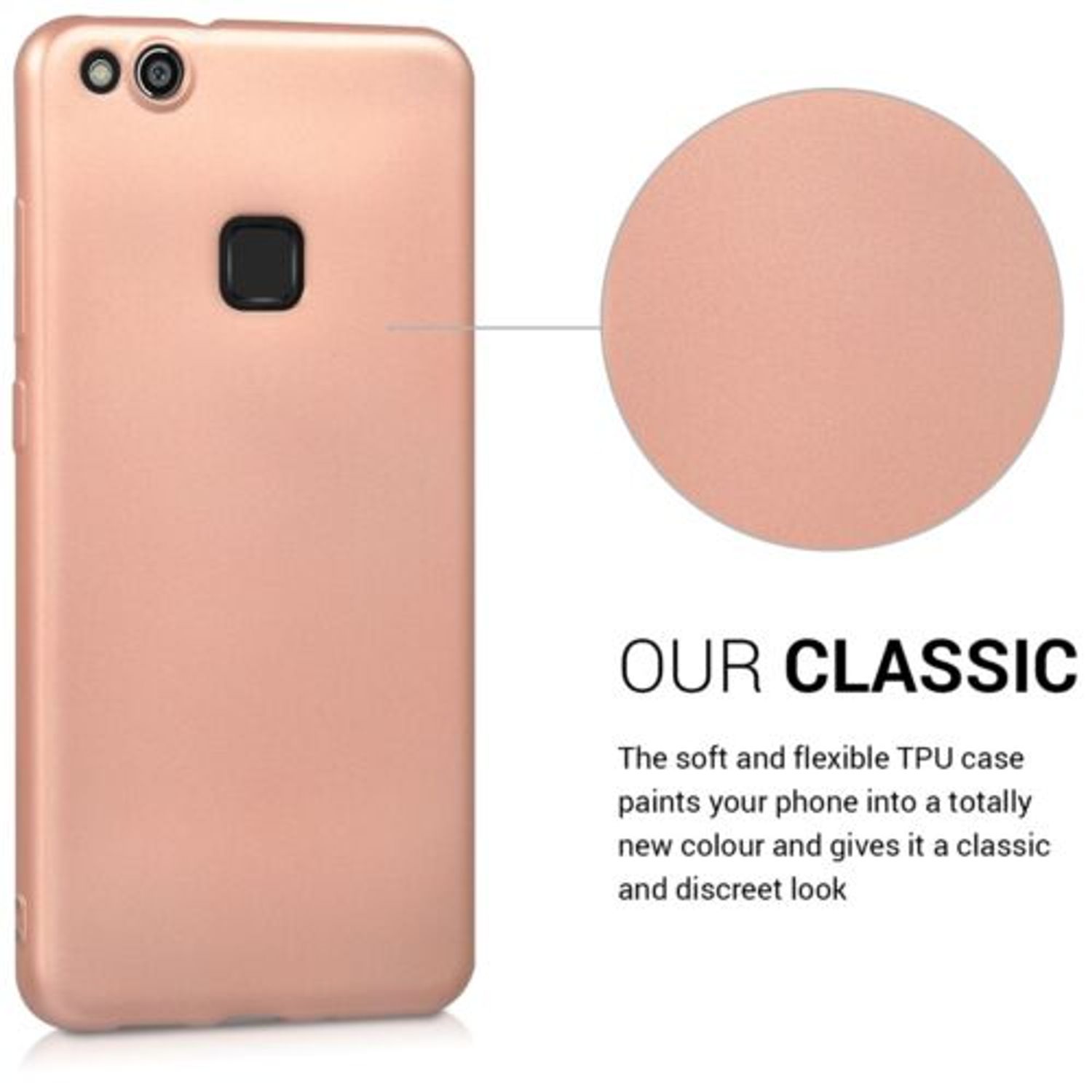 Husa pentru Huawei P10 Lite, Silicon, Rose Gold, 41491.81 fotografia produsului View 4 L