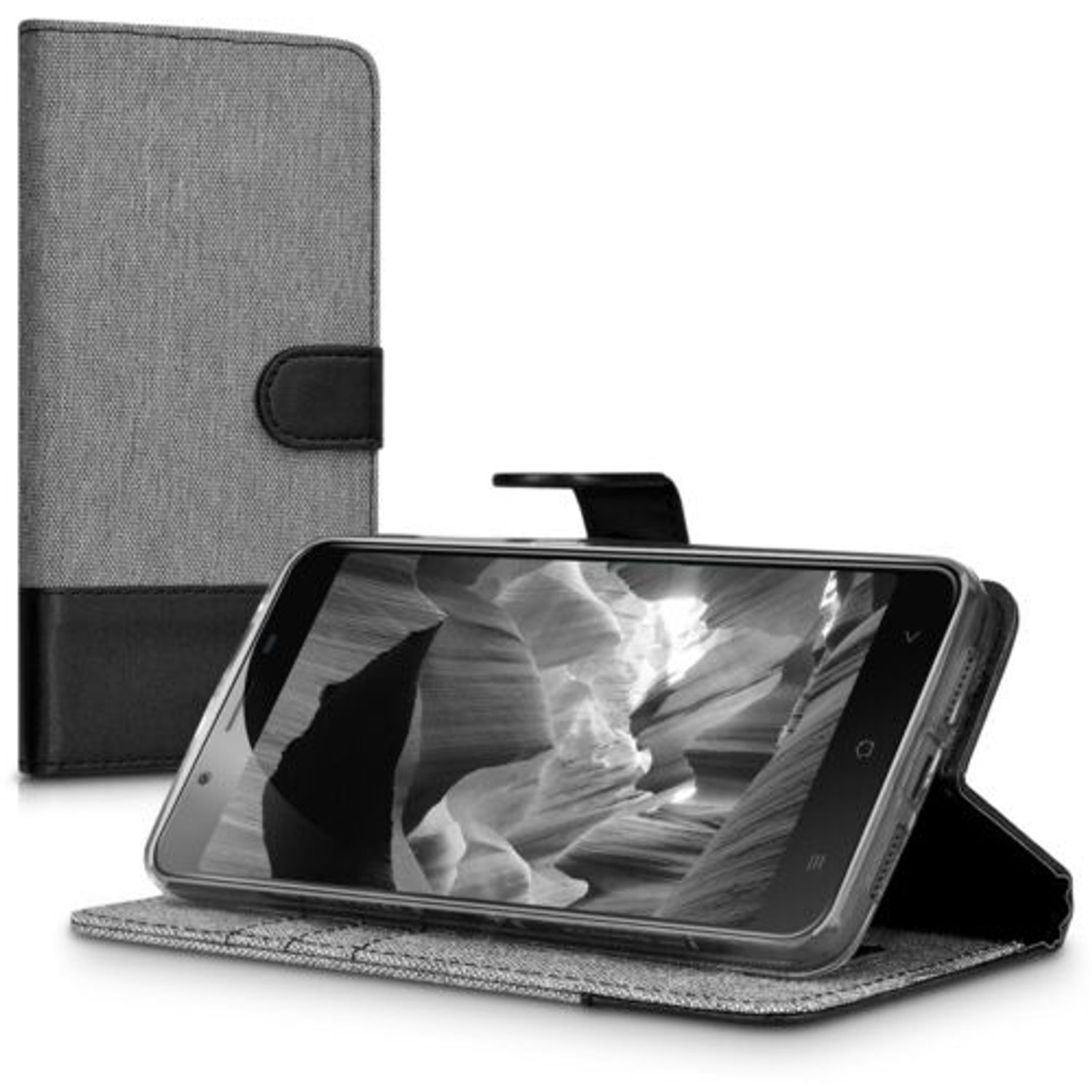 Husa pentru Blackview P2, Textil, Gri, 41652.01 fotografia produsului View 7 L