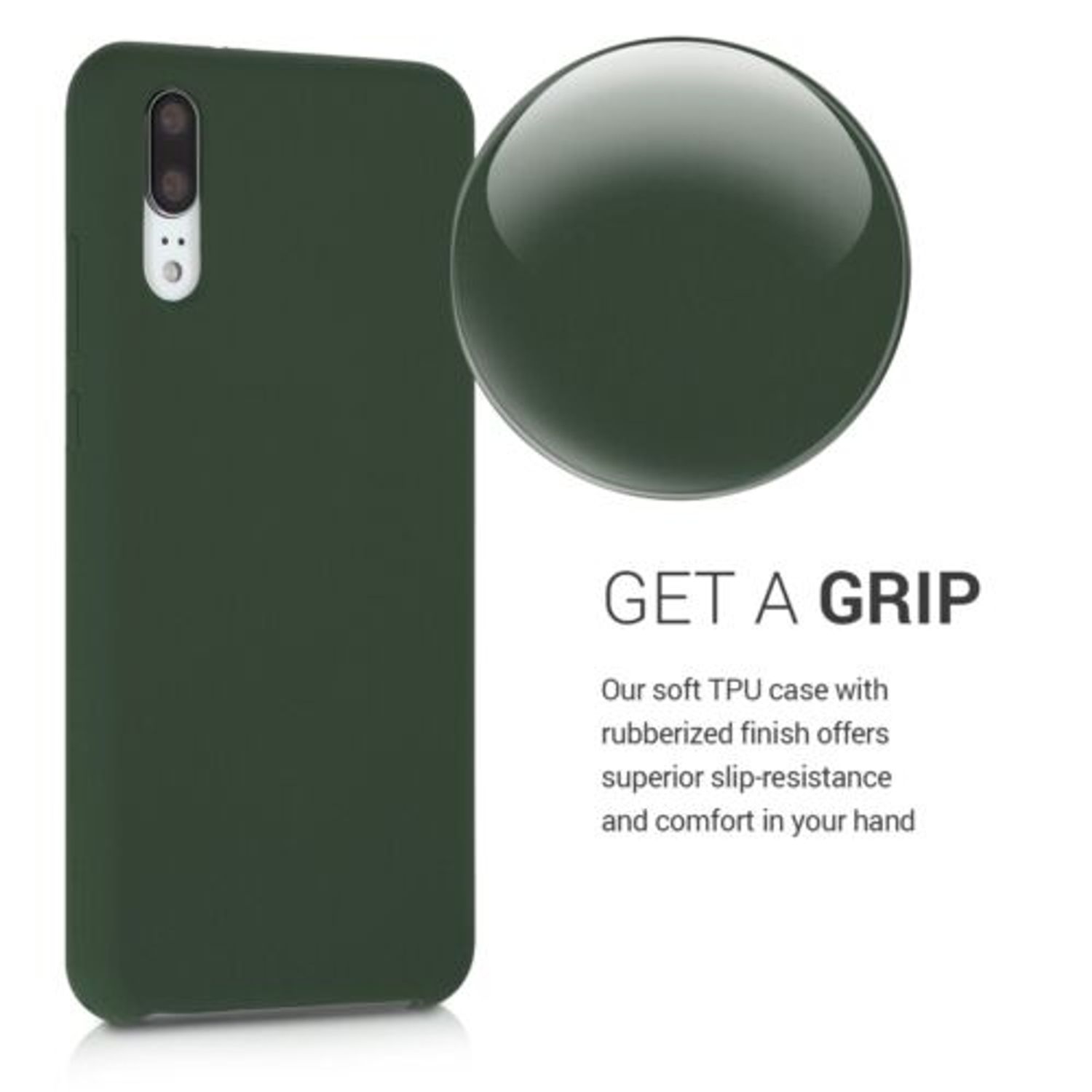 Husa pentru Huawei P20, Silicon, Verde, 45689.80 fotografia produsului View 5 L