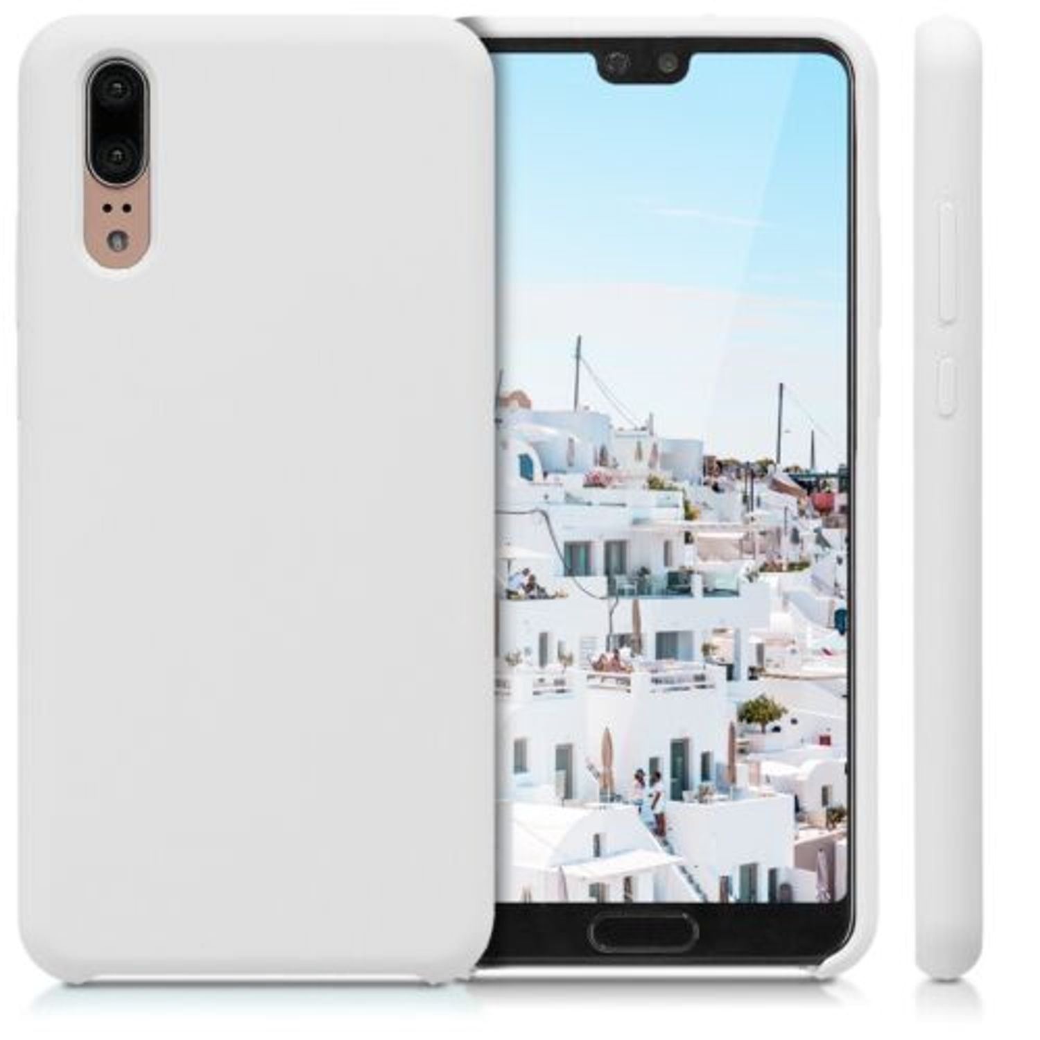Husa pentru Huawei P20, Silicon, Alb, 45689.02 fotografia produsului View 2 L