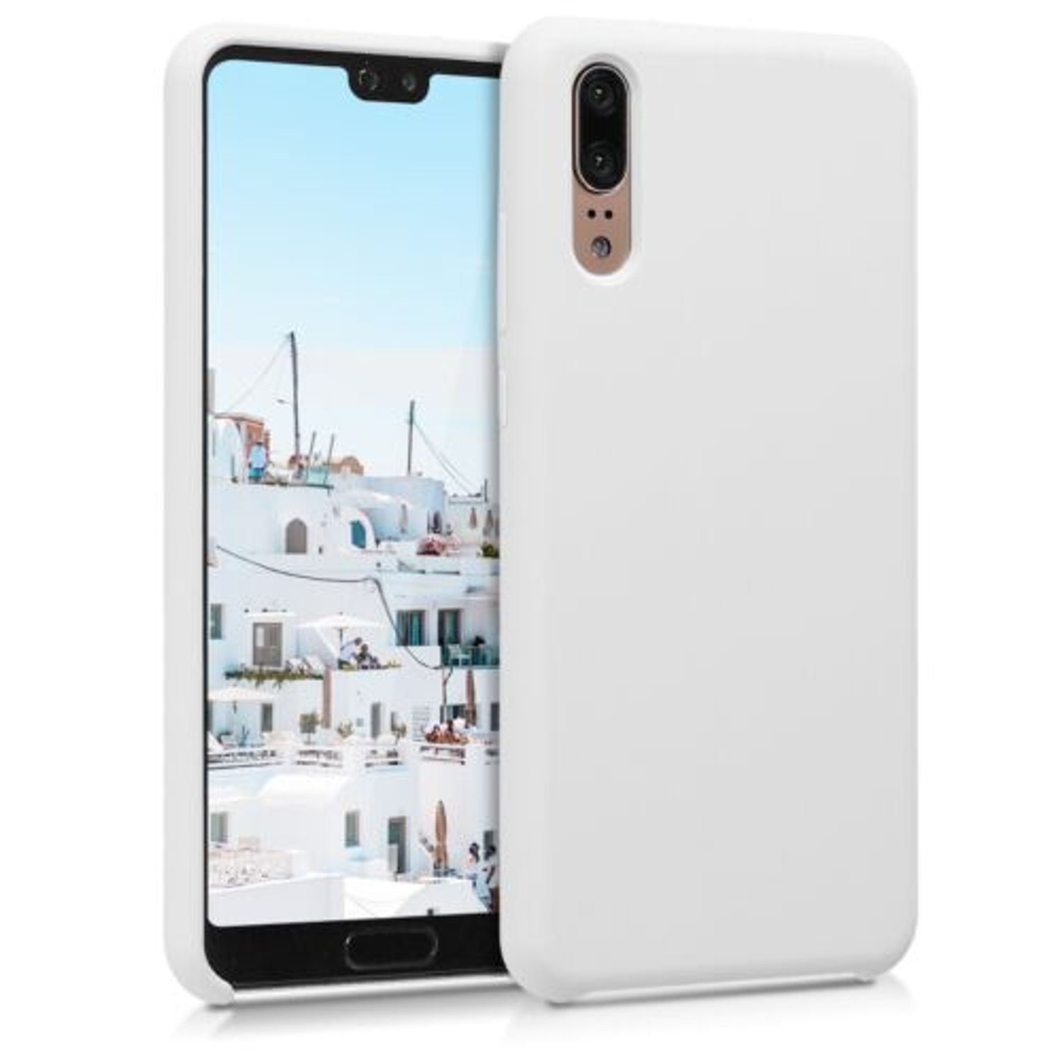 Husa pentru Huawei P20, Silicon, Alb, 45689.02 fotografia produsului