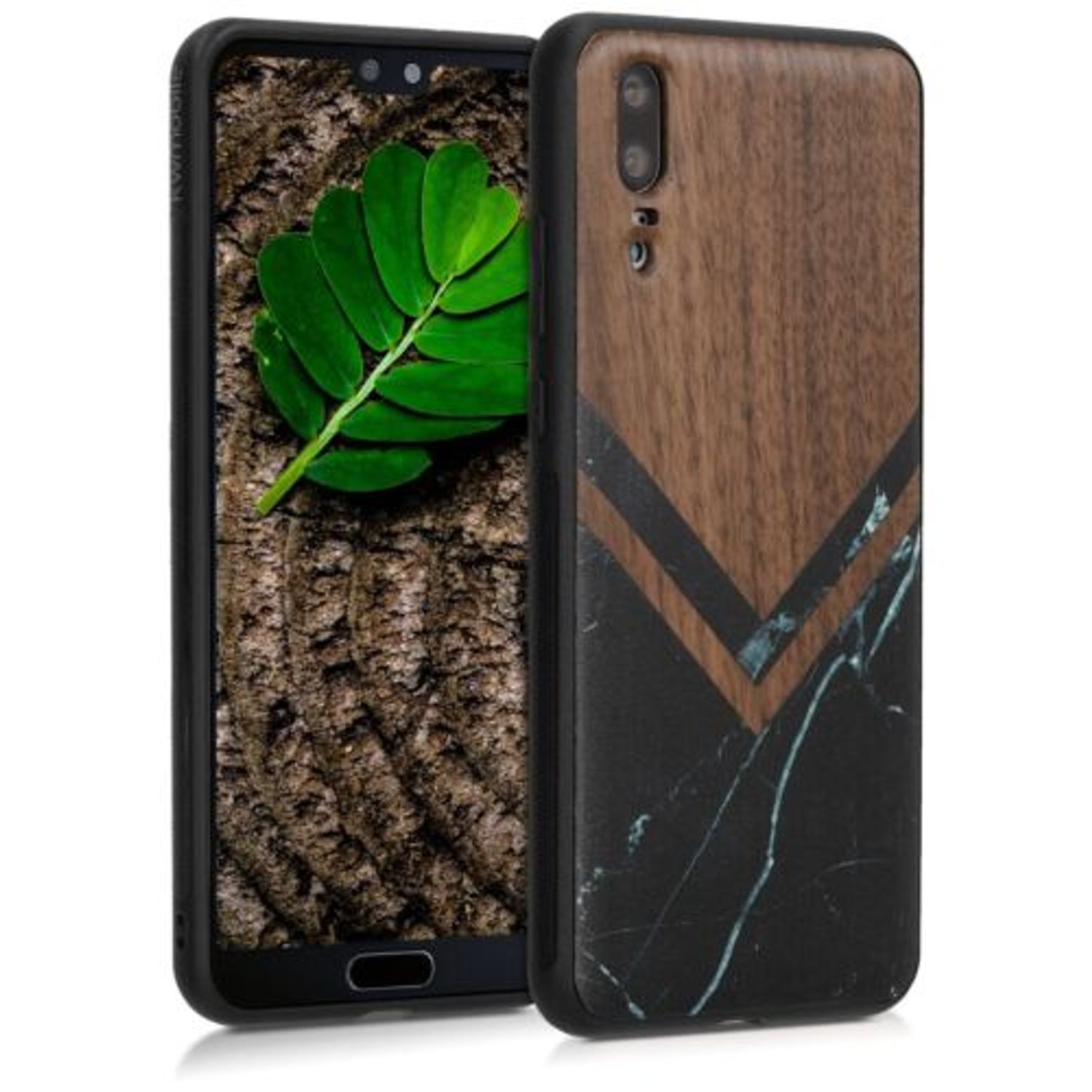 Husa pentru Huawei P20, Lemn, Negru, 45989.15 fotografia produsului