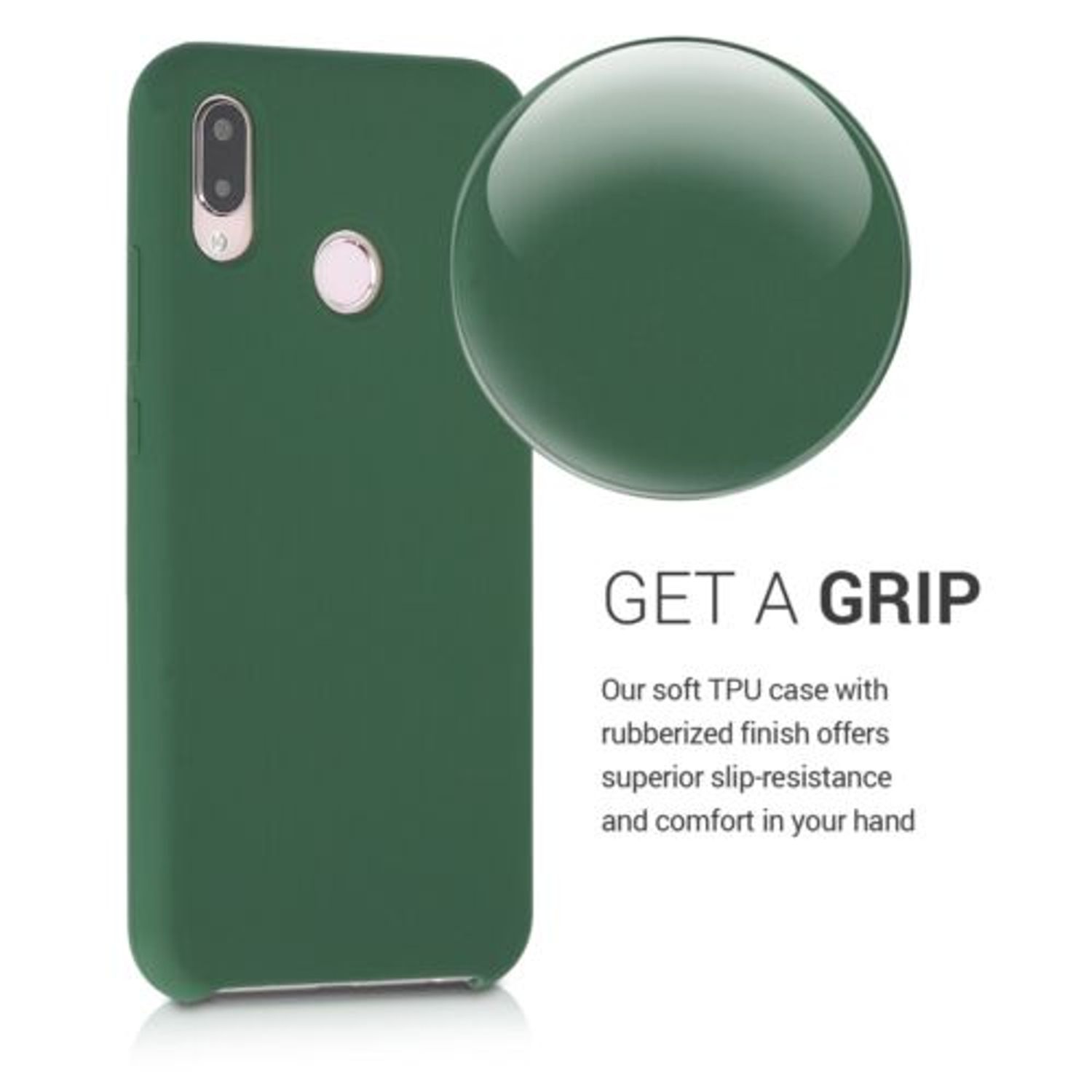 Husa pentru Huawei P20 Lite, Silicon, Verde, 45687.80 fotografia produsului View 5 L