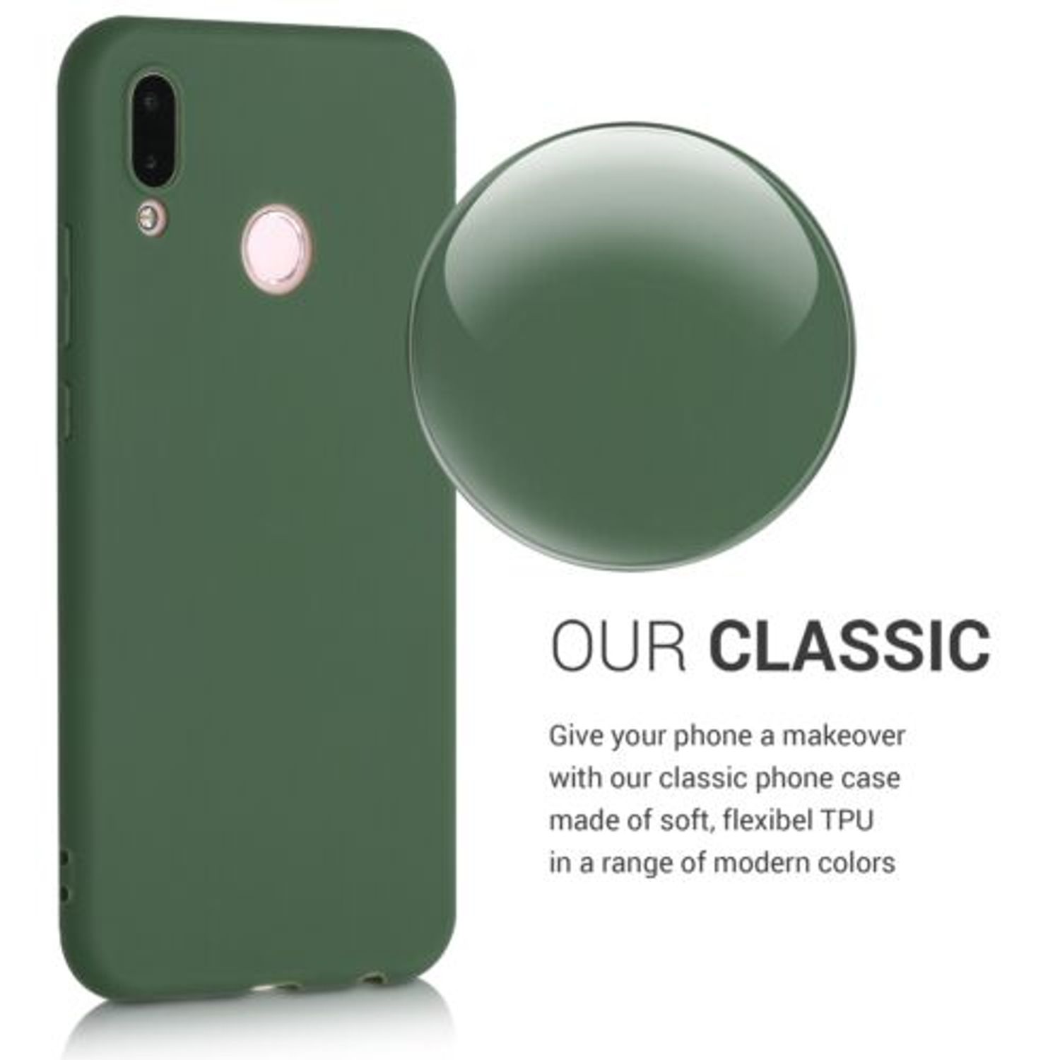 Husa pentru Huawei P20 Lite, Silicon, Verde, 44358.80 fotografia produsului View 4 L