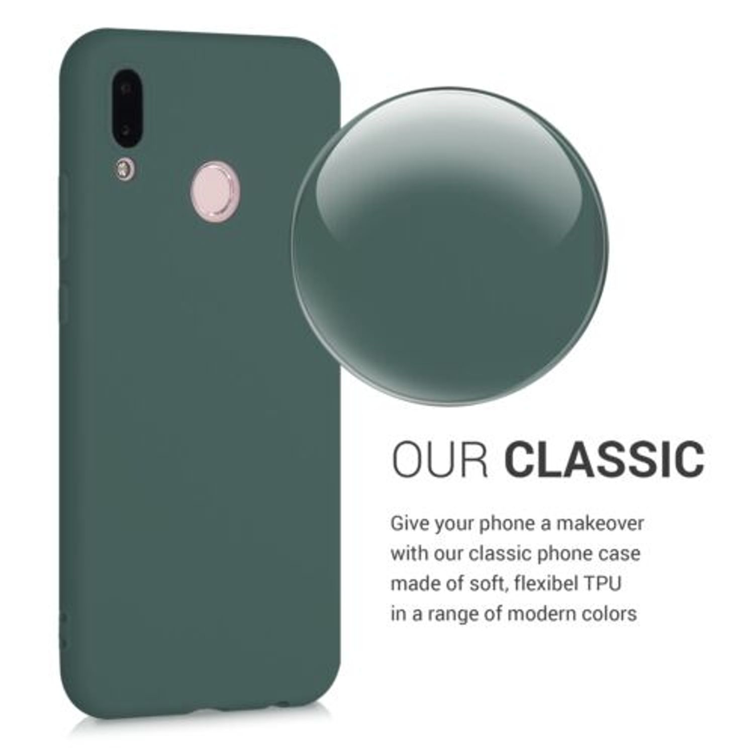 Husa pentru Huawei P20 Lite, Silicon, Verde, 44358.171 fotografia produsului View 4 L