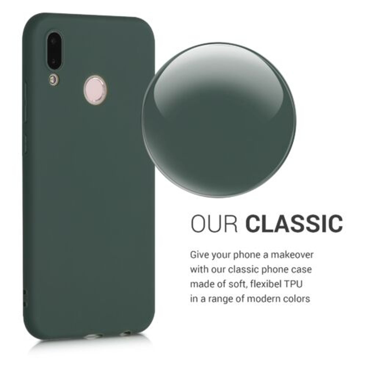 Husa pentru Huawei P20 Lite, Silicon, Verde, 44358.169 fotografia produsului View 3 L