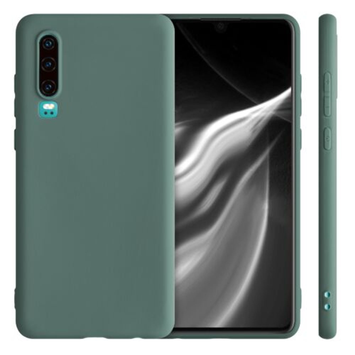 Husa pentru Huawei P30, Silicon, Verde, 47410.171 fotografia produsului View 5 L