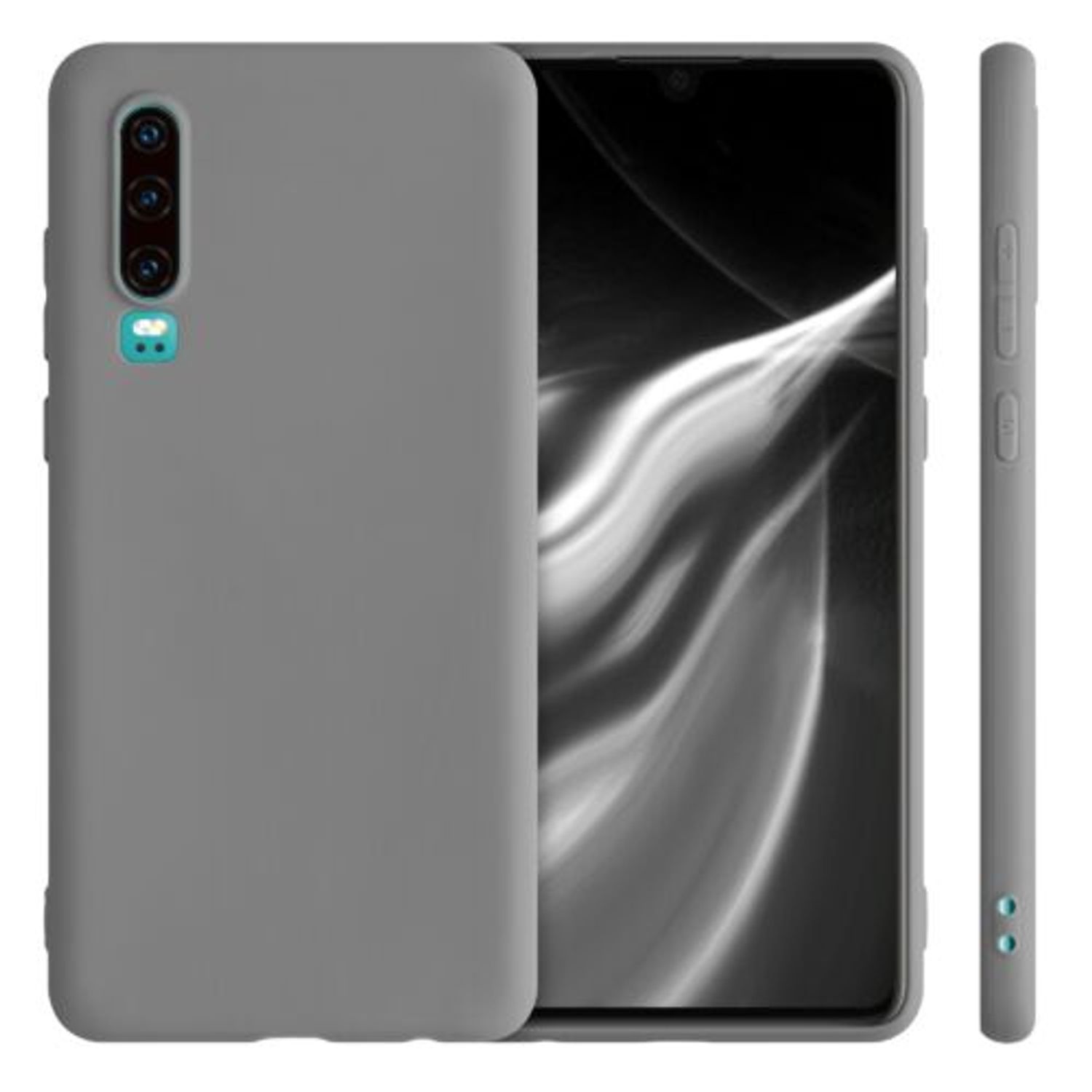 Husa pentru Huawei P30, Silicon, Gri, 47410.155 fotografia produsului View 2 L