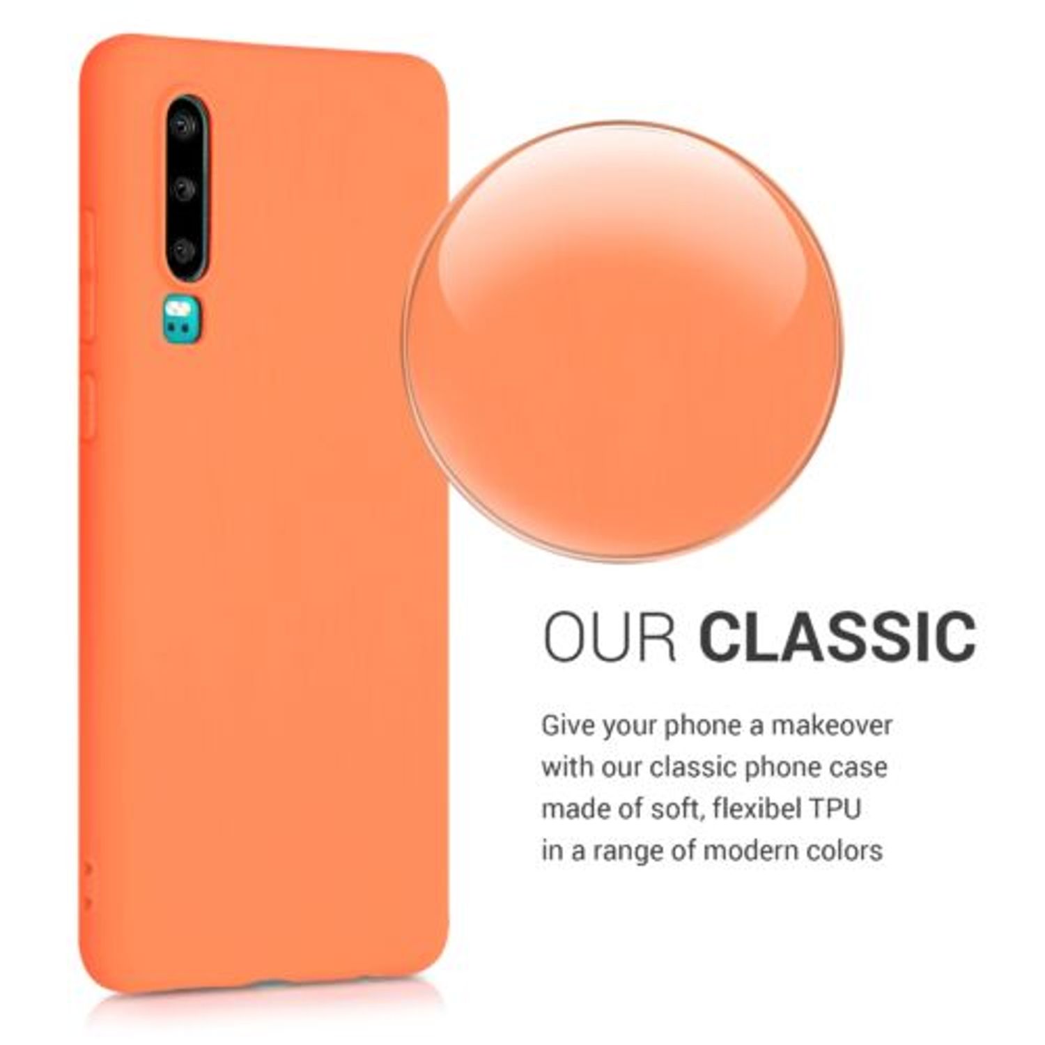 Husa pentru Huawei P30, Silicon, Portocaliu, 47410.150 fotografia produsului View 4 L