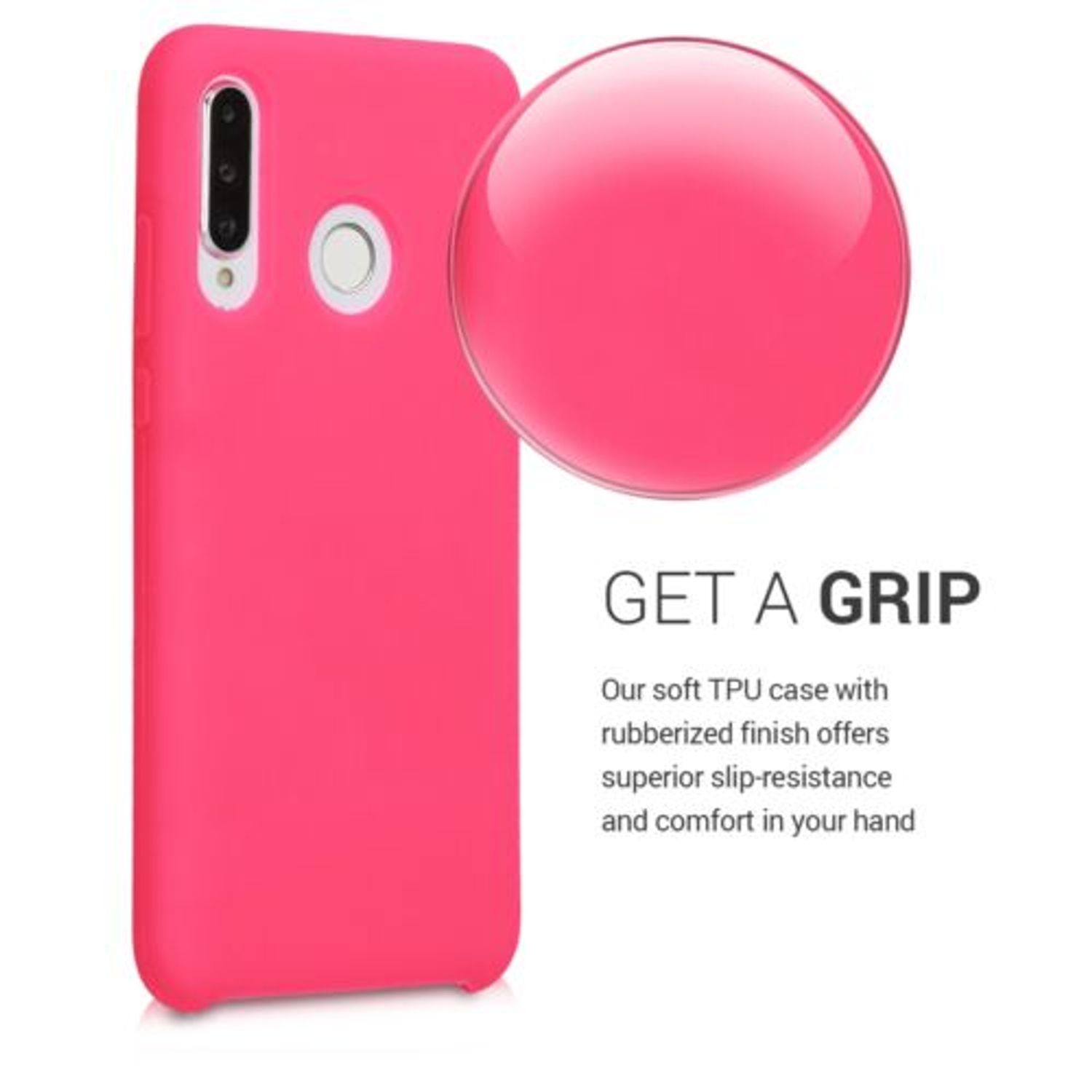 Husa pentru Huawei P30 Lite, Silicon, Roz, 47510.77 fotografia produsului View 3 L