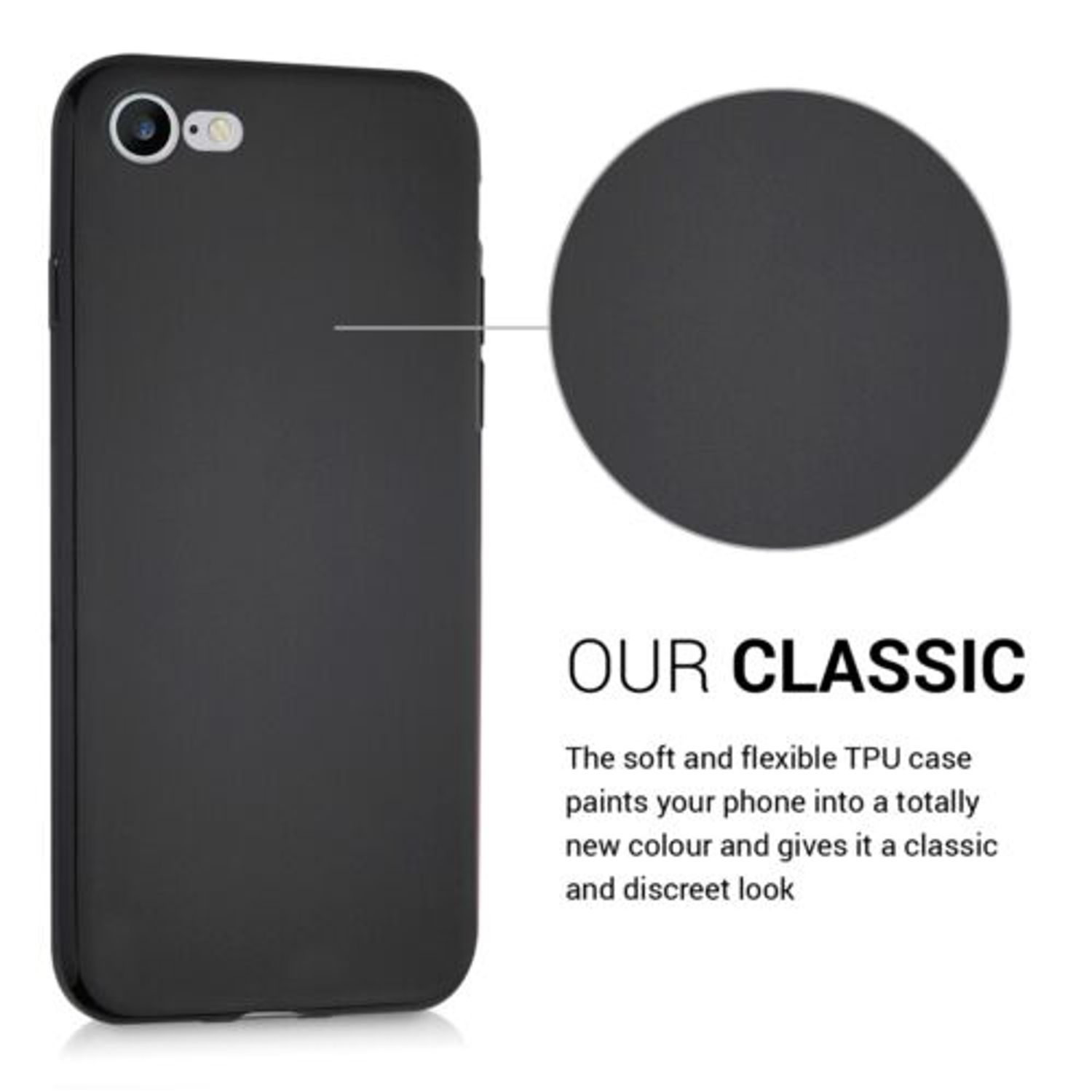 Husa pentru Apple iPhone 8/iPhone 7/iPhone SE 2, Silicon, Negru, 39458.01 fotografia produsului View 6 L