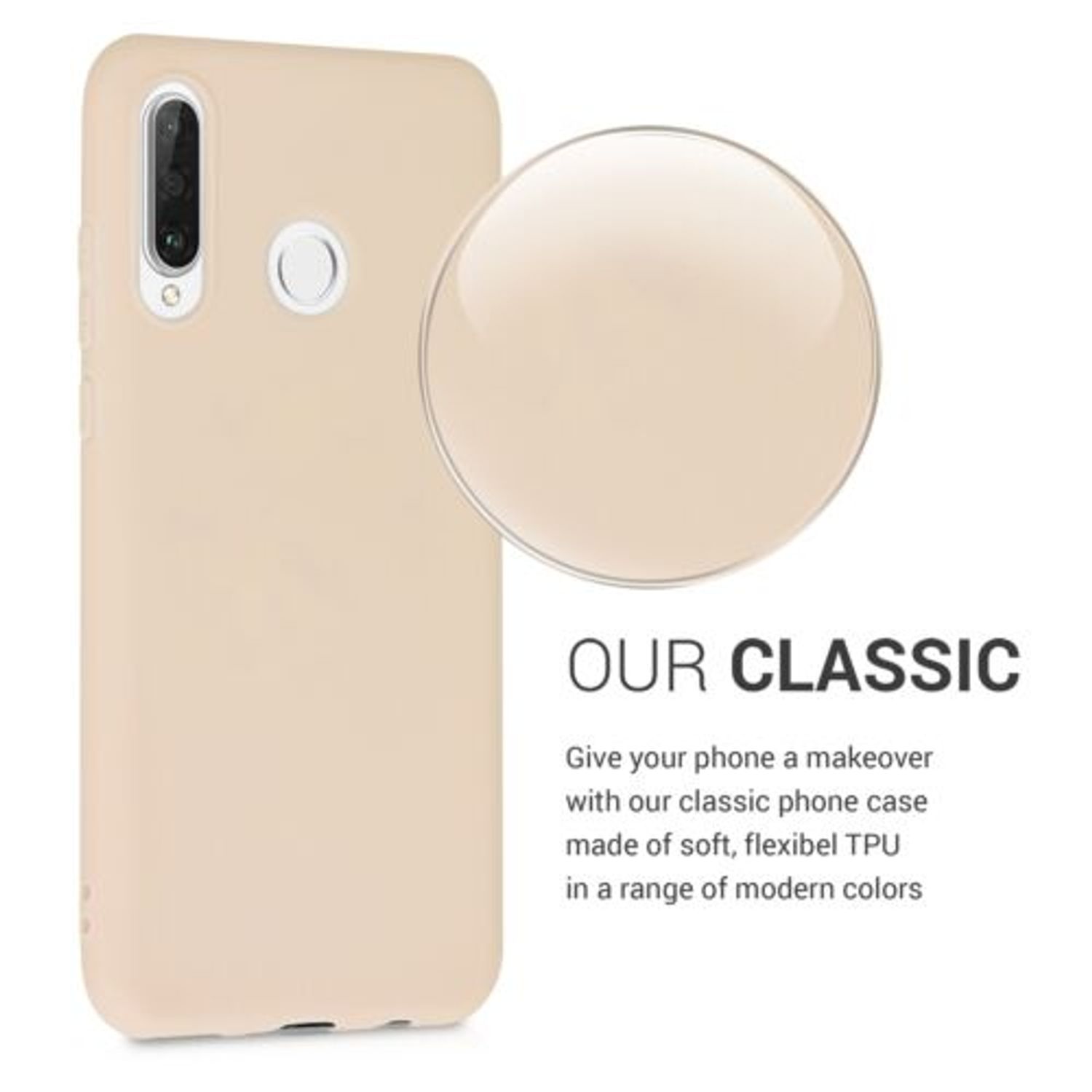 Husa pentru Huawei P30 Lite, Silicon, Crem, 47499.154 fotografia produsului View 4 L