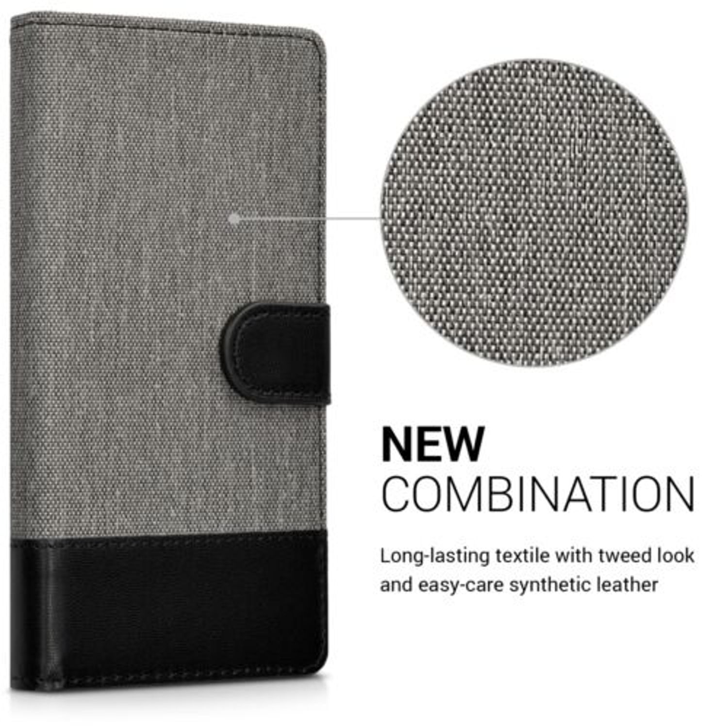 Husa pentru Huawei P8 Lite, Textil, Gri, 35223.22 fotografia produsului View 3 L