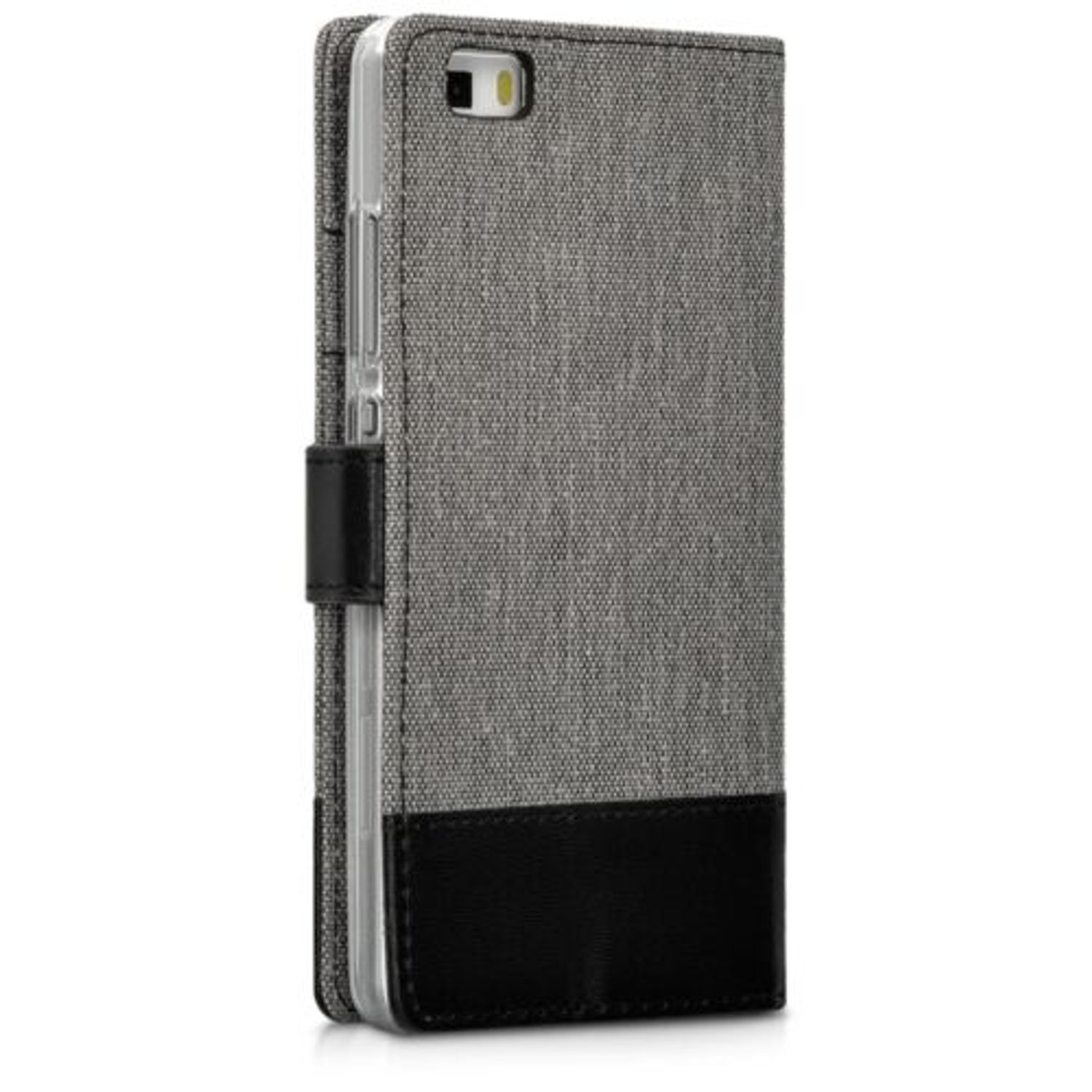 Husa pentru Huawei P8 Lite, Textil, Gri, 35223.22 fotografia produsului View 5 L