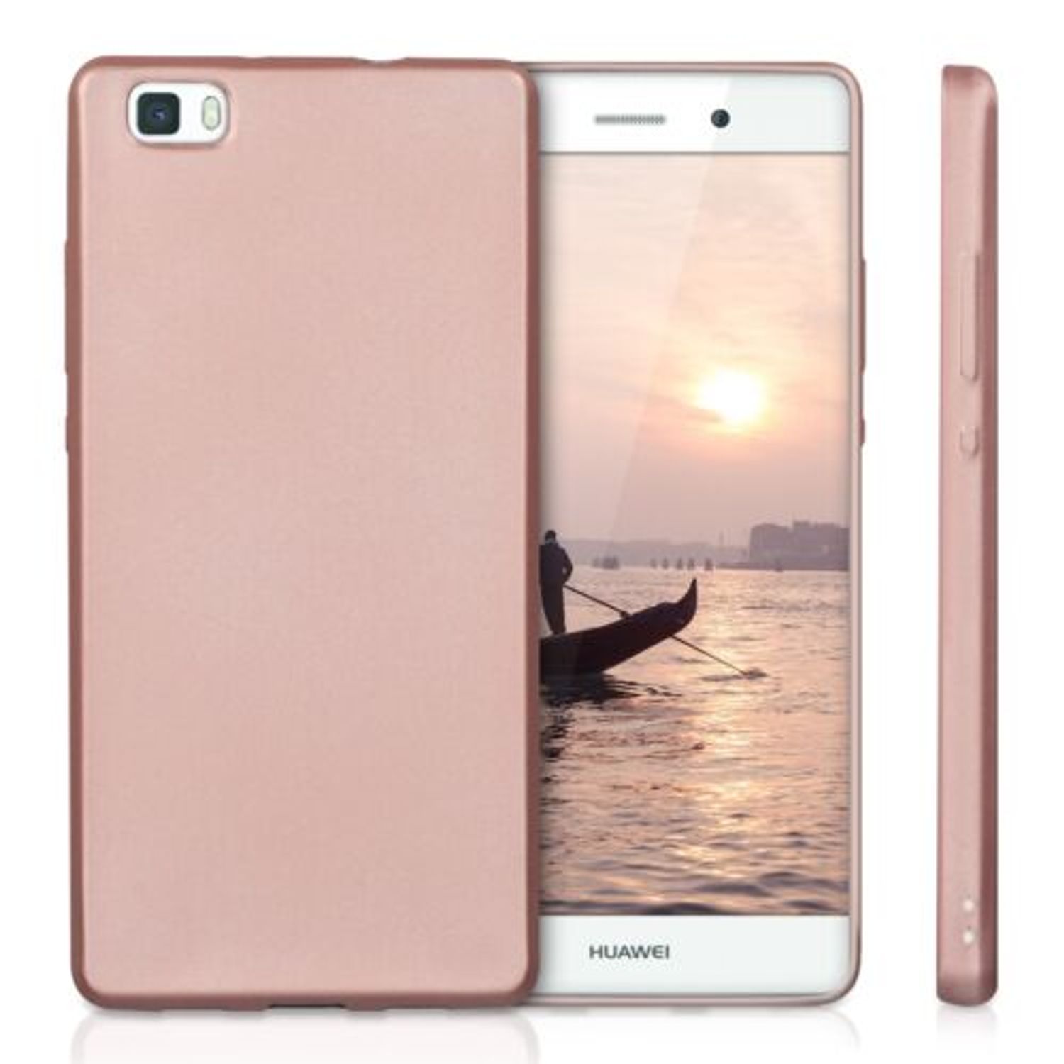 Husa pentru Huawei P8 Lite, Silicon, Rose Gold, 40471.81 fotografia produsului View 2 L