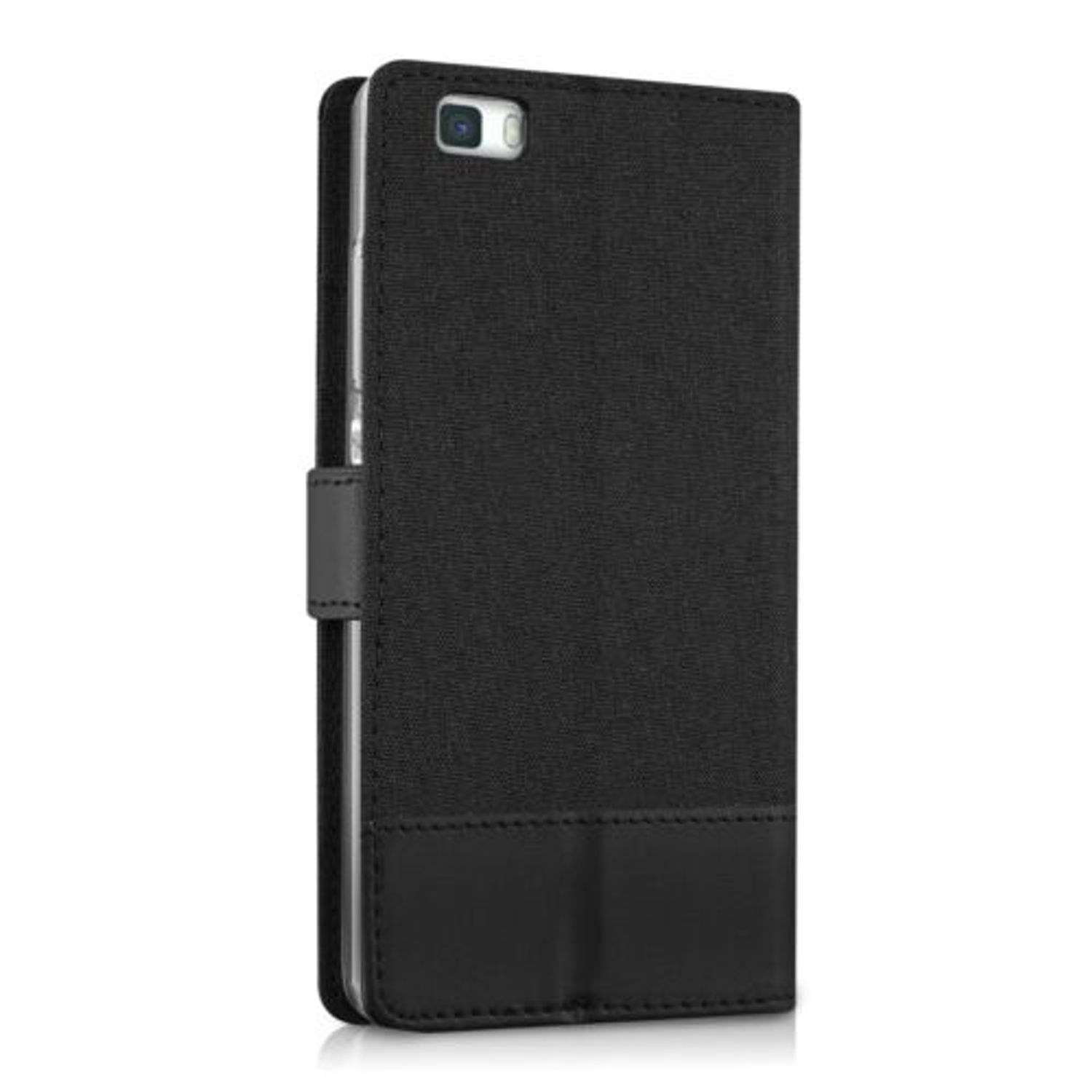 Husa pentru Huawei P8 Lite, Textil, Negru, 35223.73 fotografia produsului View 4 L