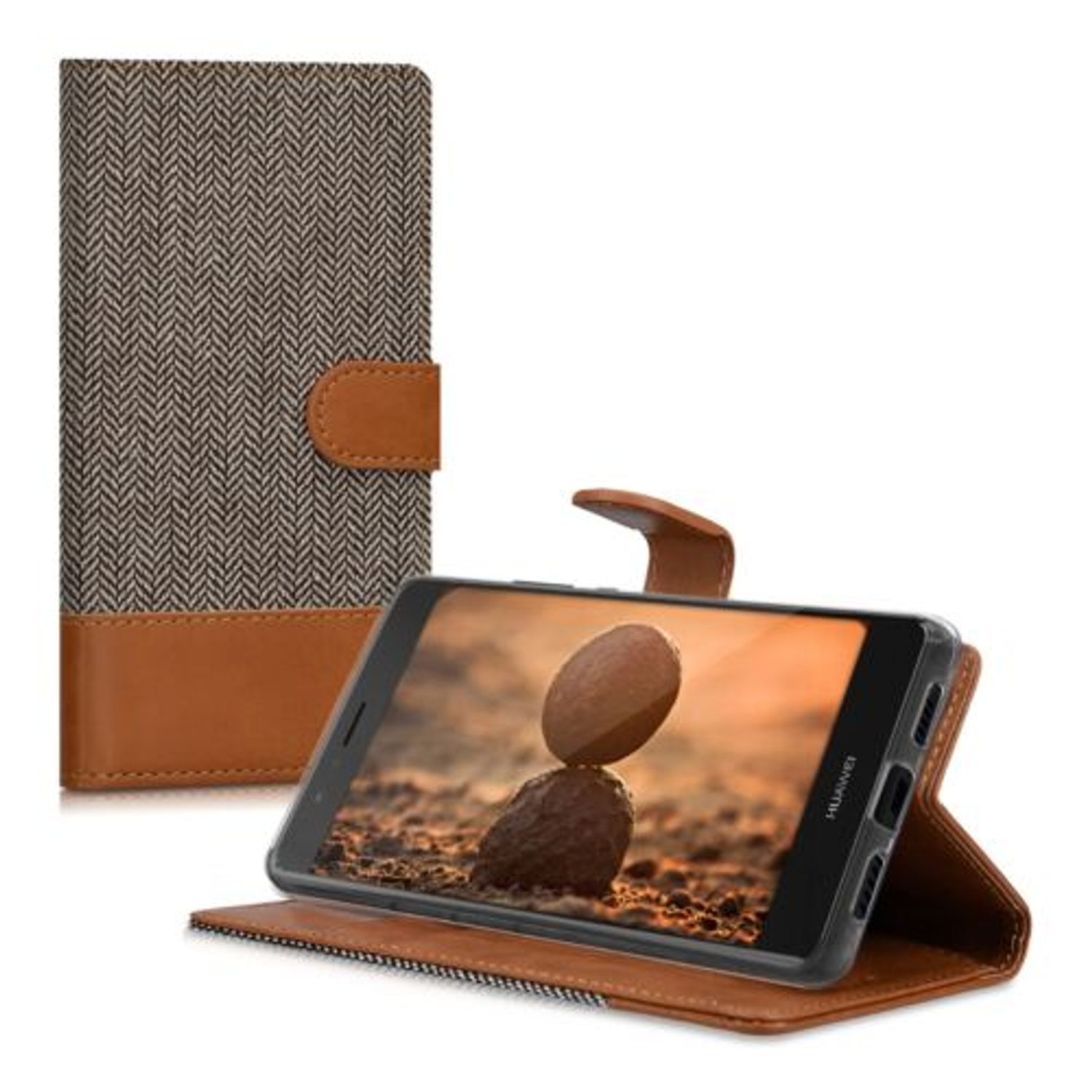 Husa pentru Huawei P9 Lite, Textil, Gri, 38037.25 fotografia produsului View 8 L