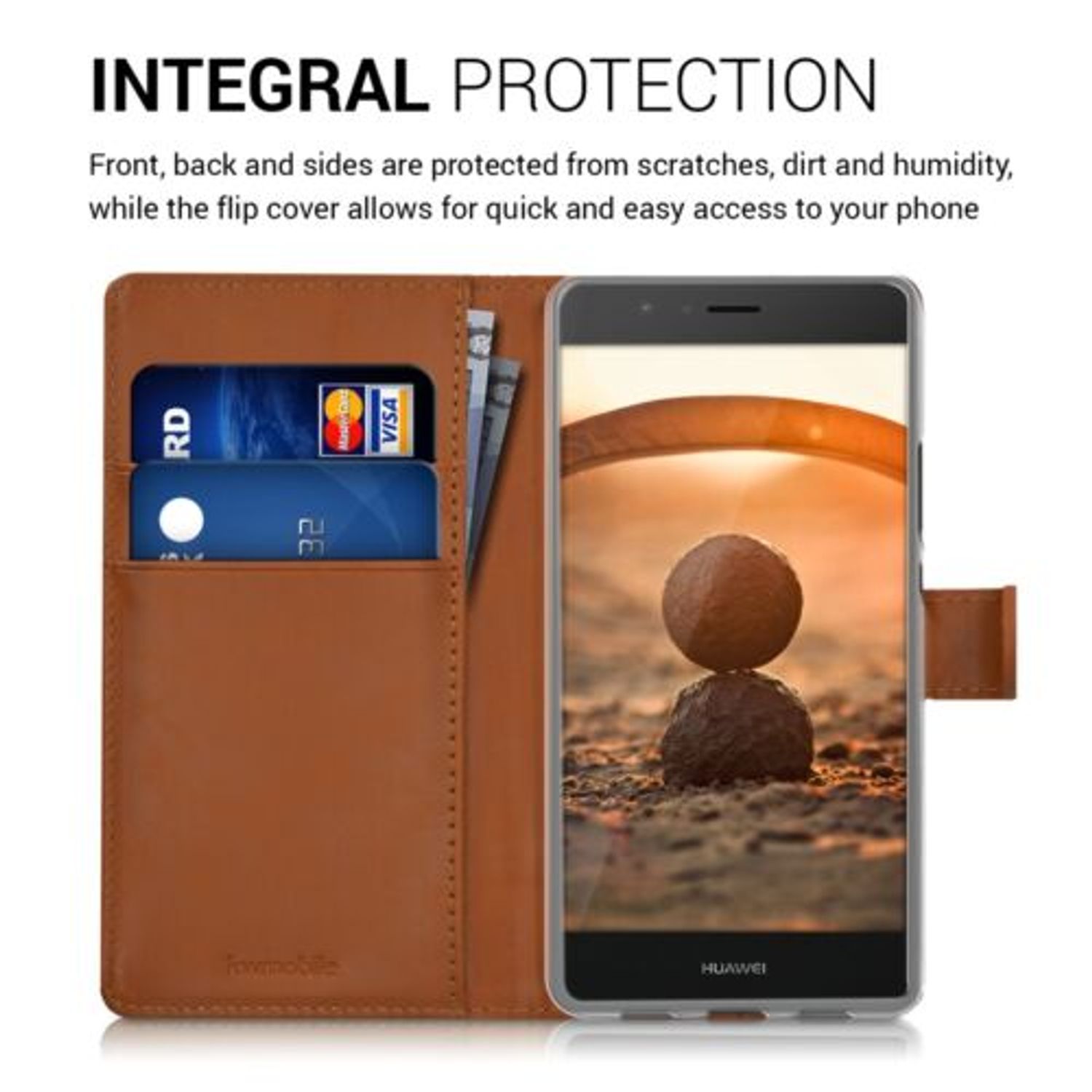 Husa pentru Huawei P9 Lite, Textil, Gri, 38037.25 fotografia produsului View 2 L