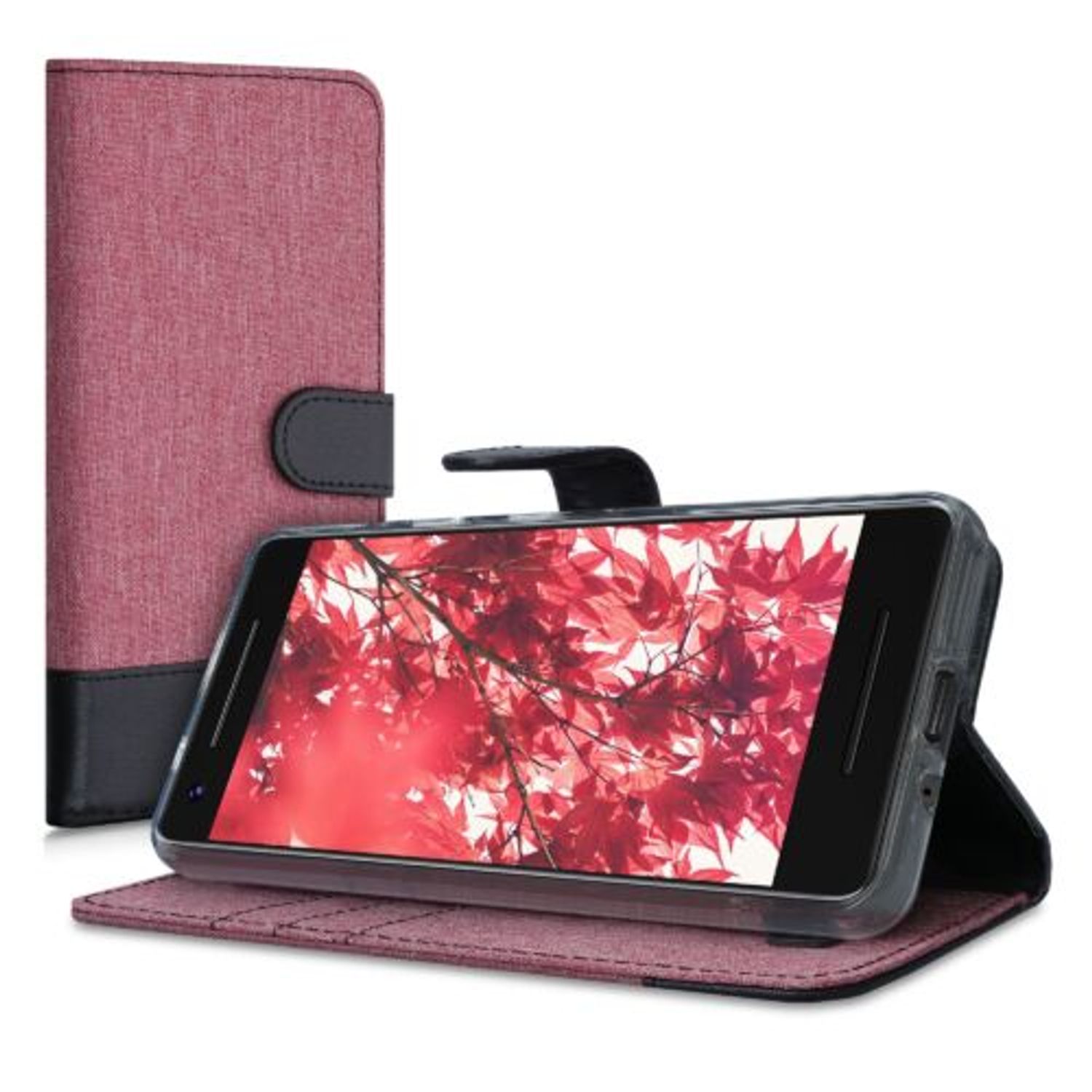 Husa pentru Google Pixel 2, Textil, Roz, 43082.10 fotografia produsului View 2 L