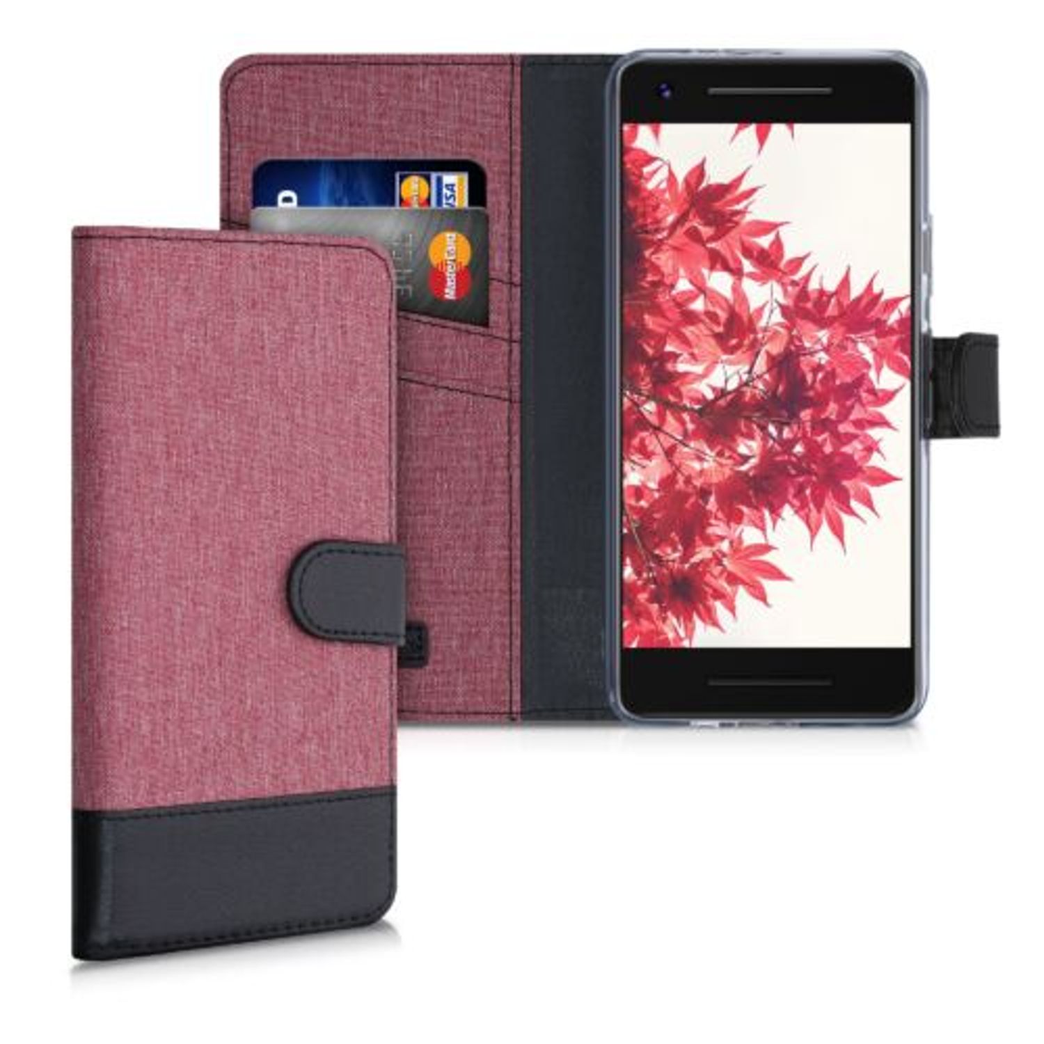 Husa pentru Google Pixel 2, Textil, Roz, 43082.10 fotografia produsului