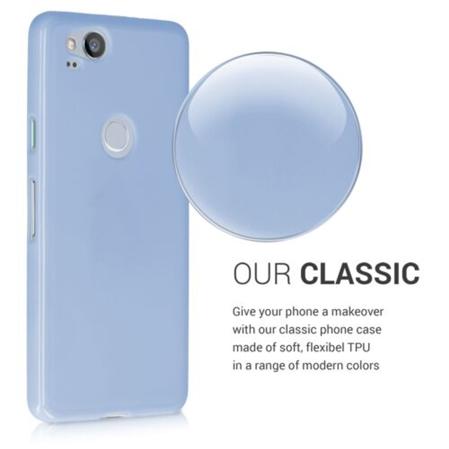Husa pentru Google Pixel 2, Silicon, Albastru, 43081.58 fotografia produsului View 4 L