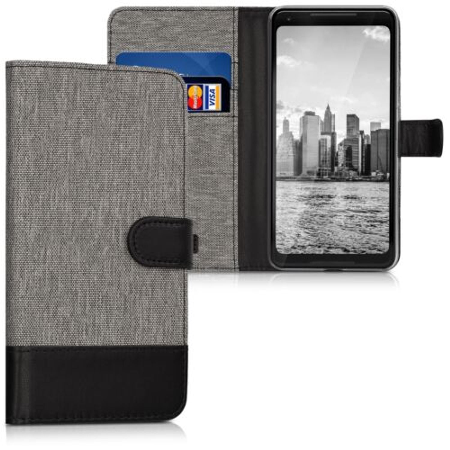 Husa pentru Google Pixel 2 XL, Textil, Gri, 43355.22 fotografia produsului