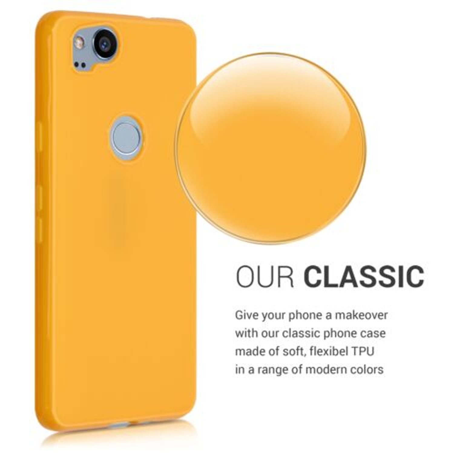 Husa pentru Google Pixel 2, Silicon, Galben, 43081.143 fotografia produsului View 4 L