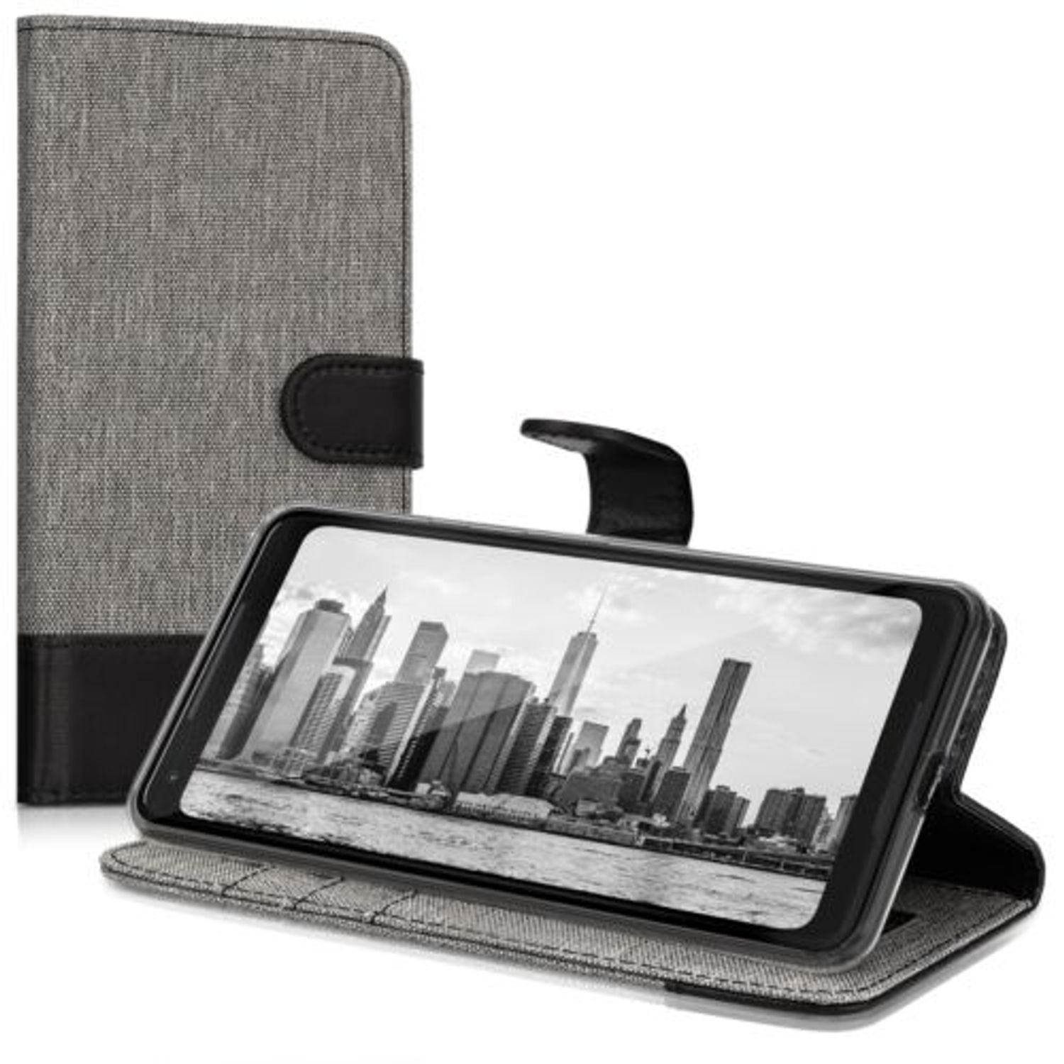 Husa pentru Google Pixel 2 XL, Textil, Gri, 43355.22 fotografia produsului View 2 L