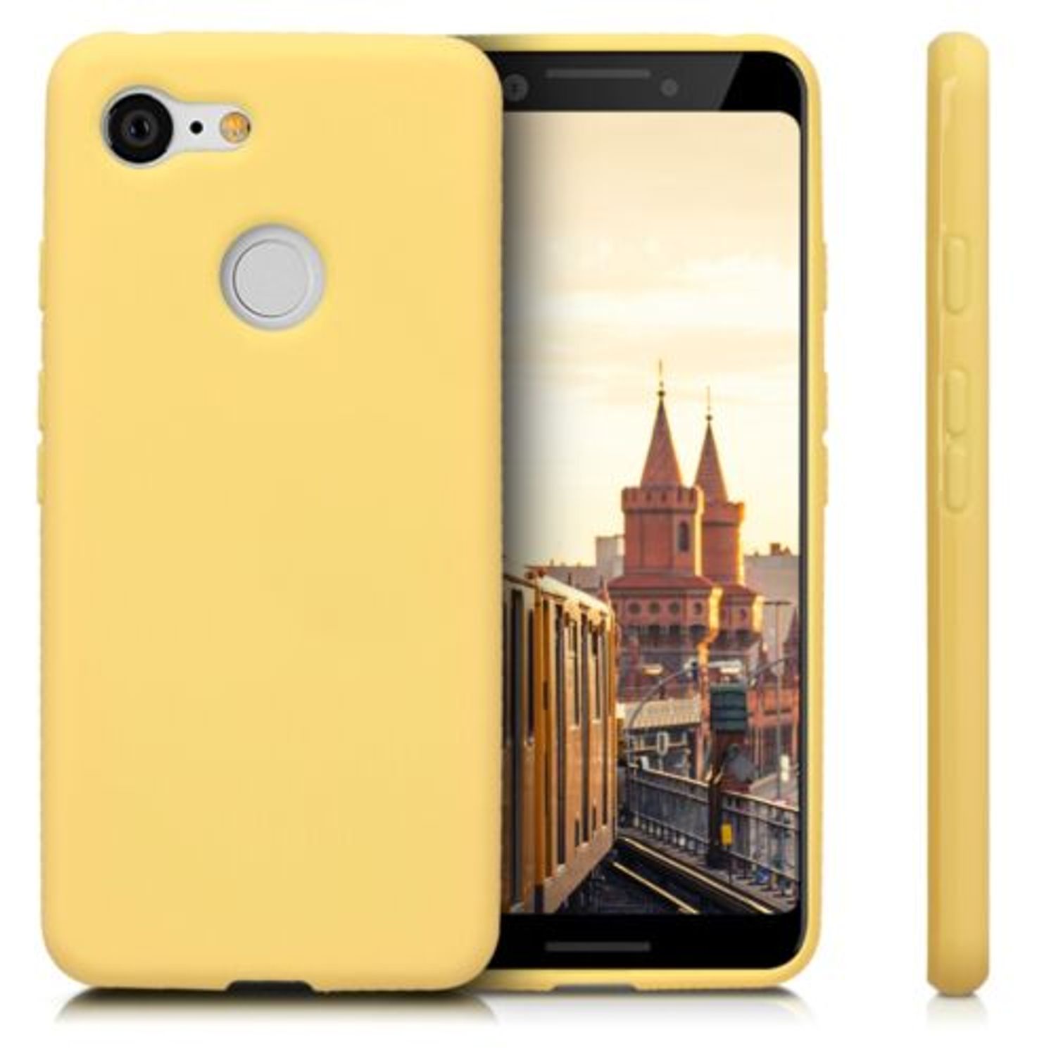 Husa pentru Google Pixel 3, Silicon, Galben, 45967.49 fotografia produsului View 2 L