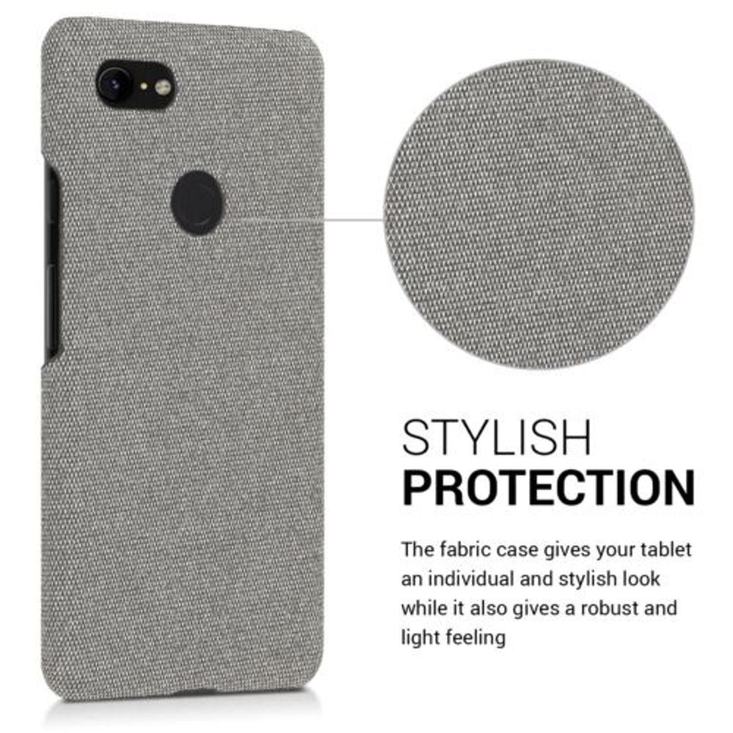 Husa pentru Google Pixel 3 XL, Textil, Gri, 46738.25 fotografia produsului View 11 L