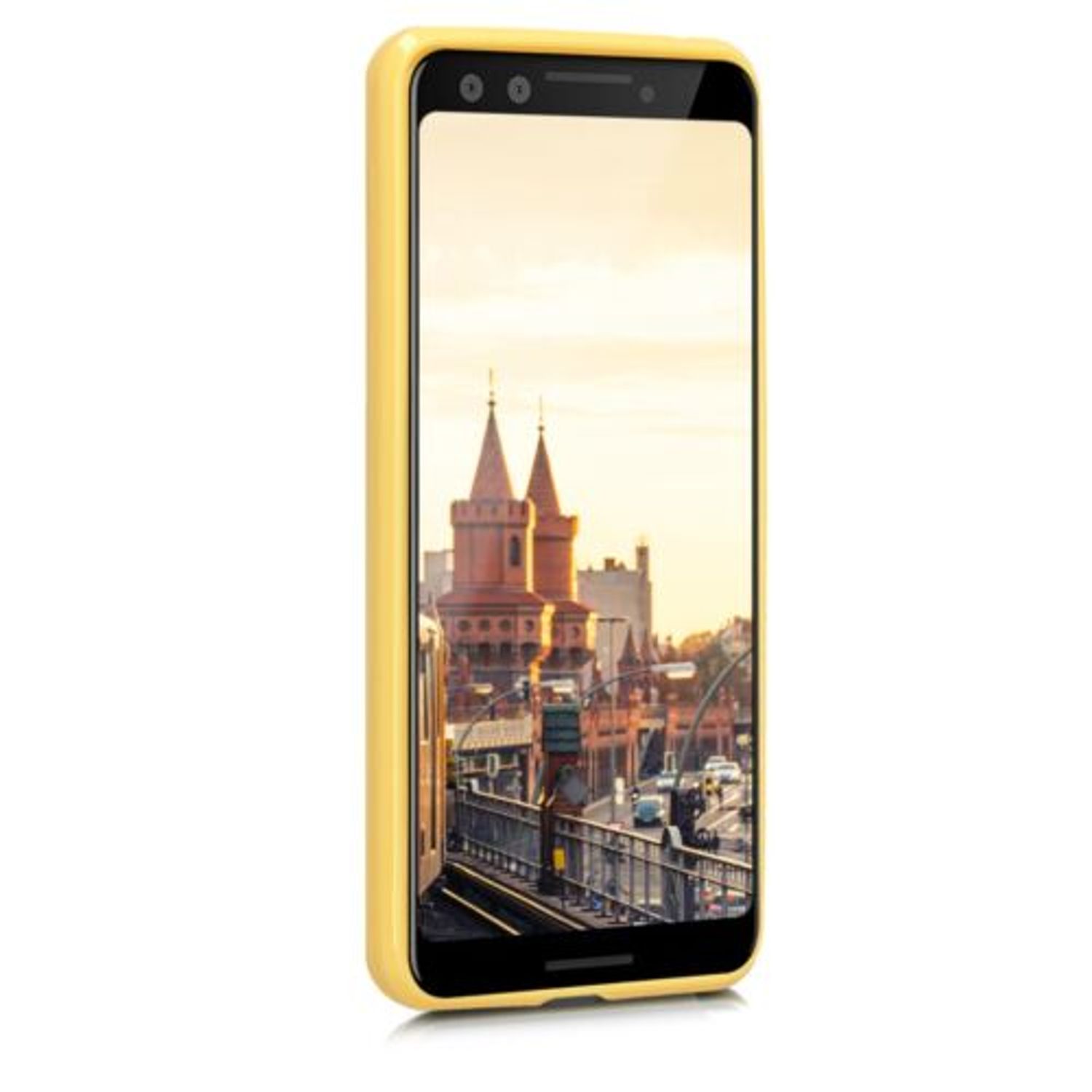 Husa pentru Google Pixel 3, Silicon, Galben, 45967.49 fotografia produsului View 3 L