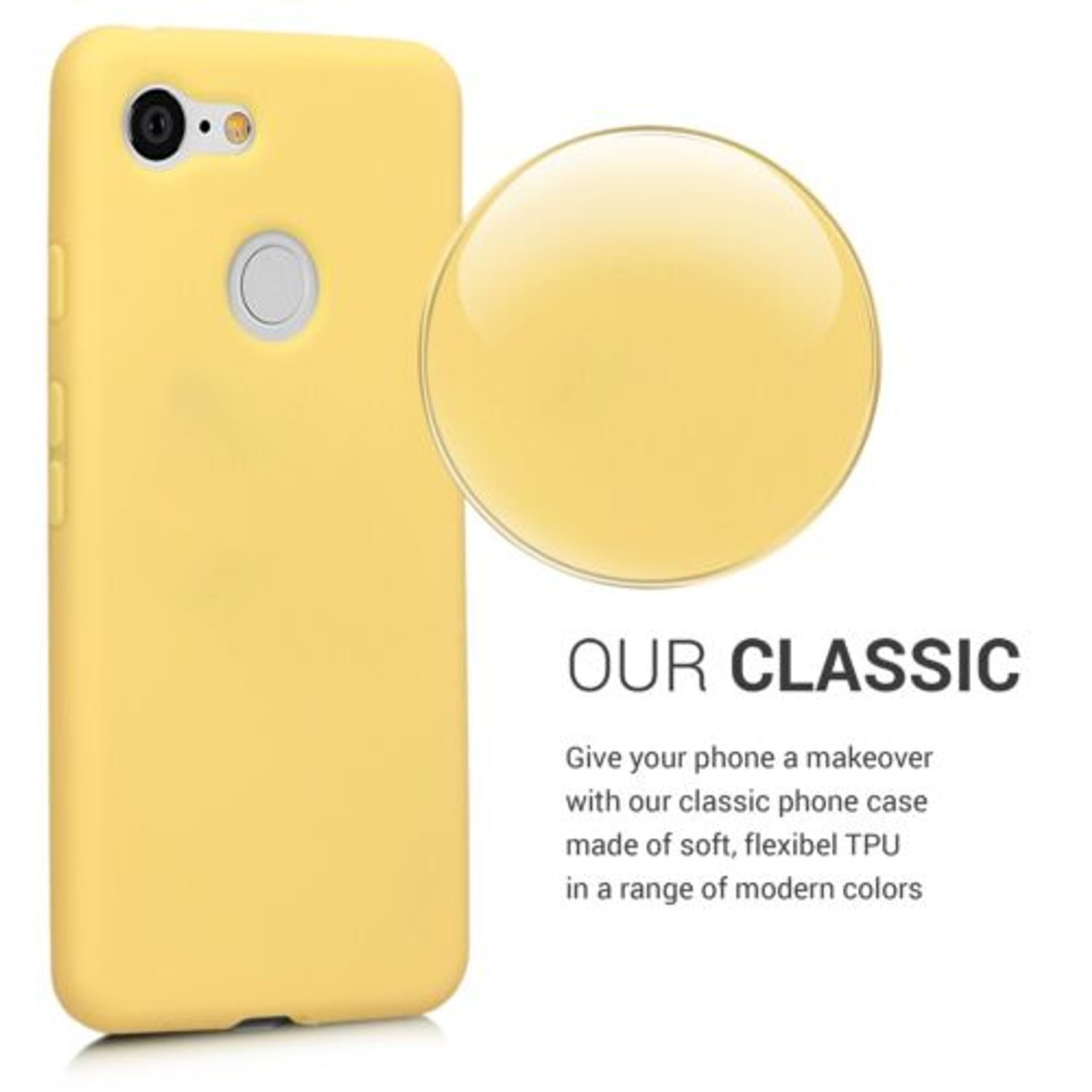 Husa pentru Google Pixel 3, Silicon, Galben, 45967.49 fotografia produsului View 4 L