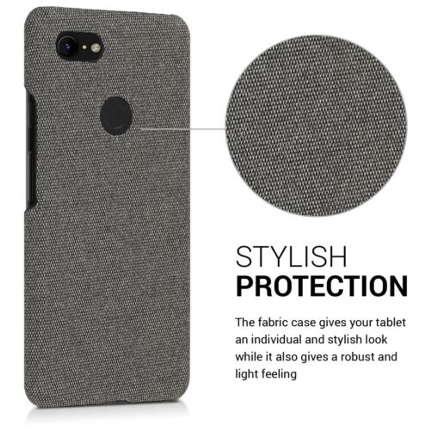 Husa pentru Google Pixel 3 XL, Textil, Gri, 46738.22 fotografia produsului View 4 L