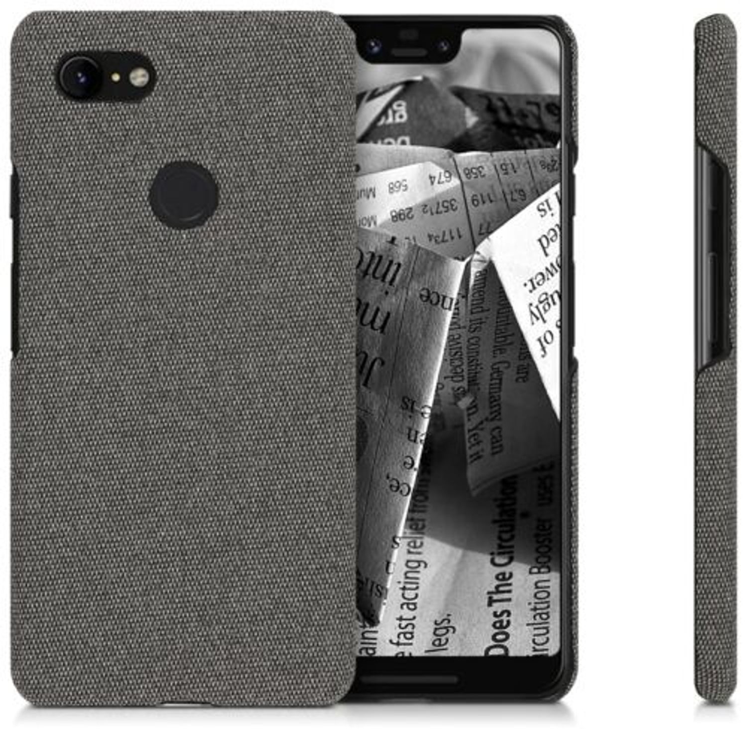 Husa pentru Google Pixel 3 XL, Textil, Gri, 46738.22 fotografia produsului View 2 L