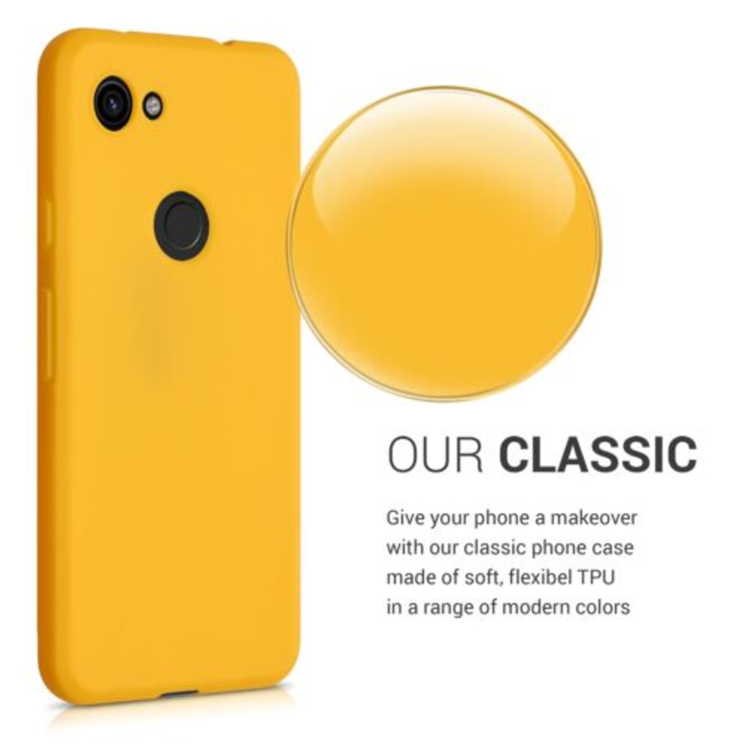 Husa pentru Google Pixel 3a, Silicon, Galben, 47590.143 fotografia produsului View 4 L