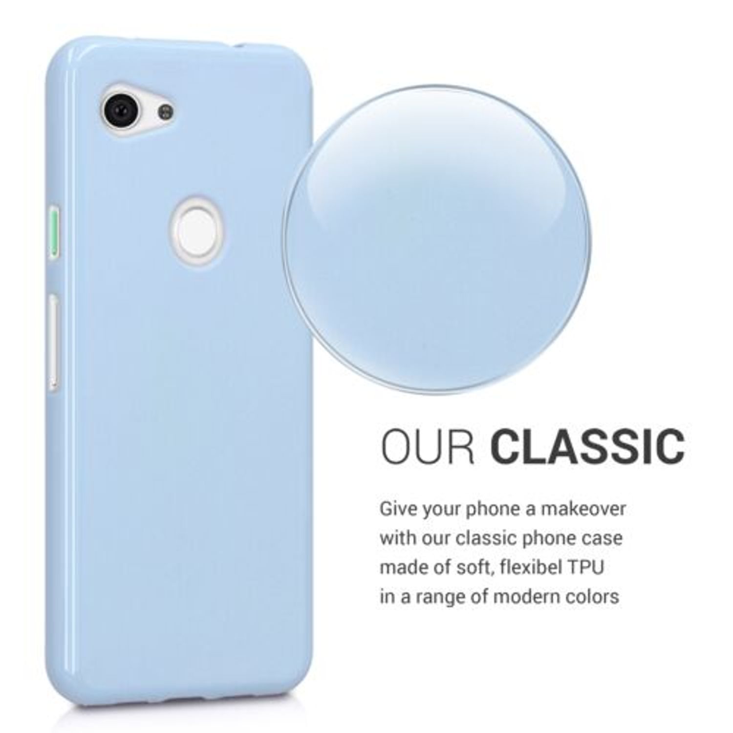 Husa pentru Google Pixel 3a, Silicon, Albastru, 47590.58 fotografia produsului View 3 L