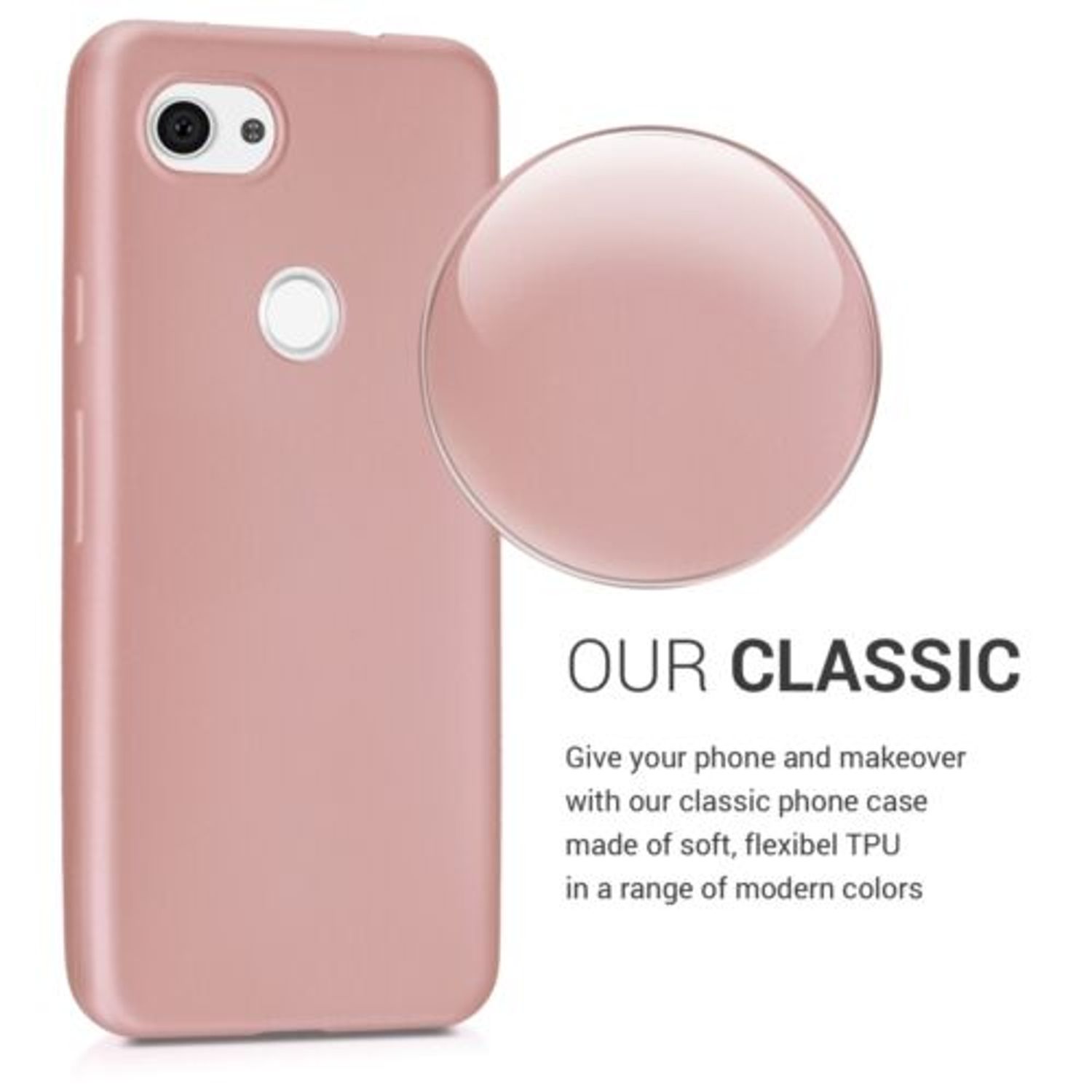 Husa pentru Google Pixel 3a, Silicon, Rose Gold, 47590.31 fotografia produsului View 4 L