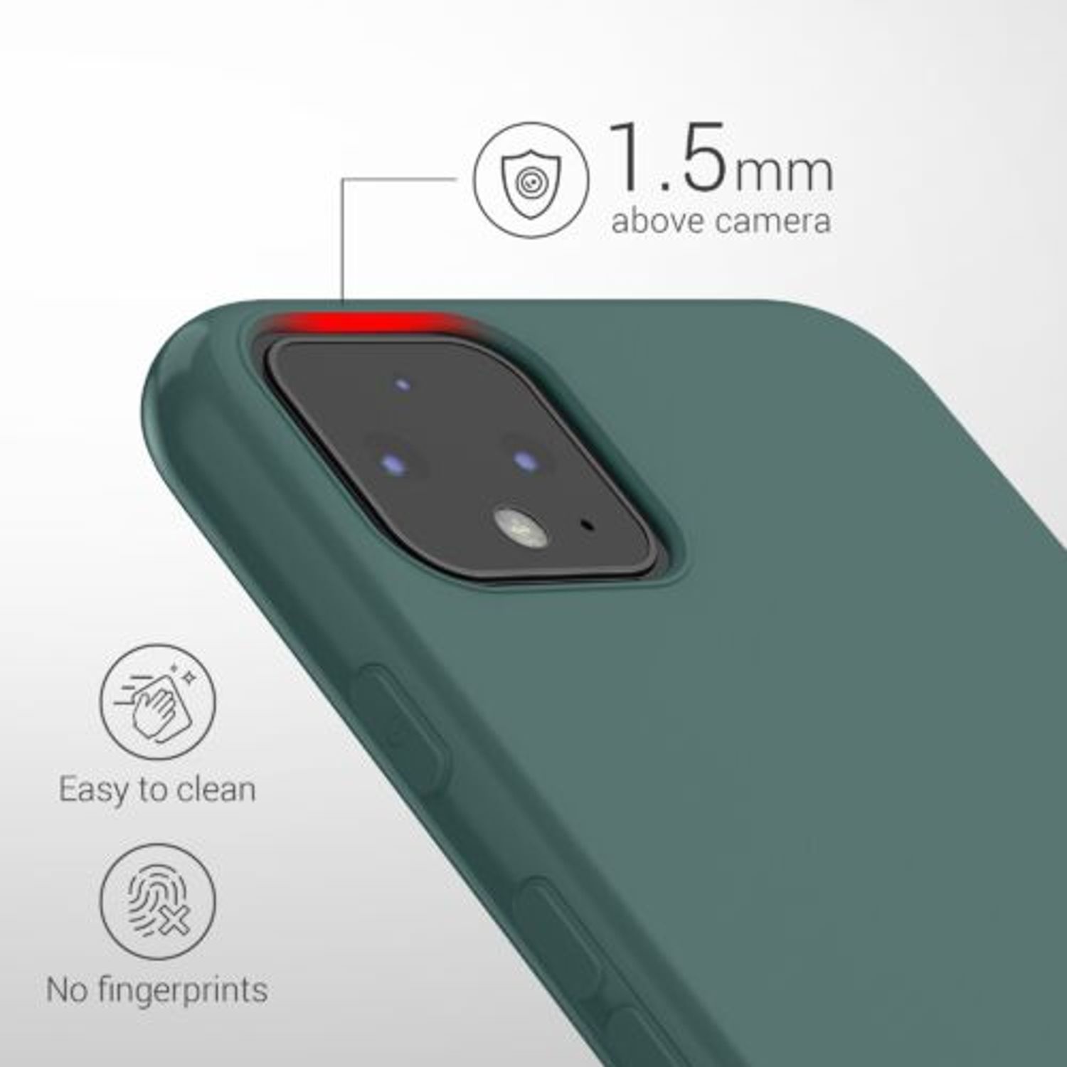 Husa pentru Google Pixel 4, Silicon, Verde, 50326.171 fotografia produsului View 4 L
