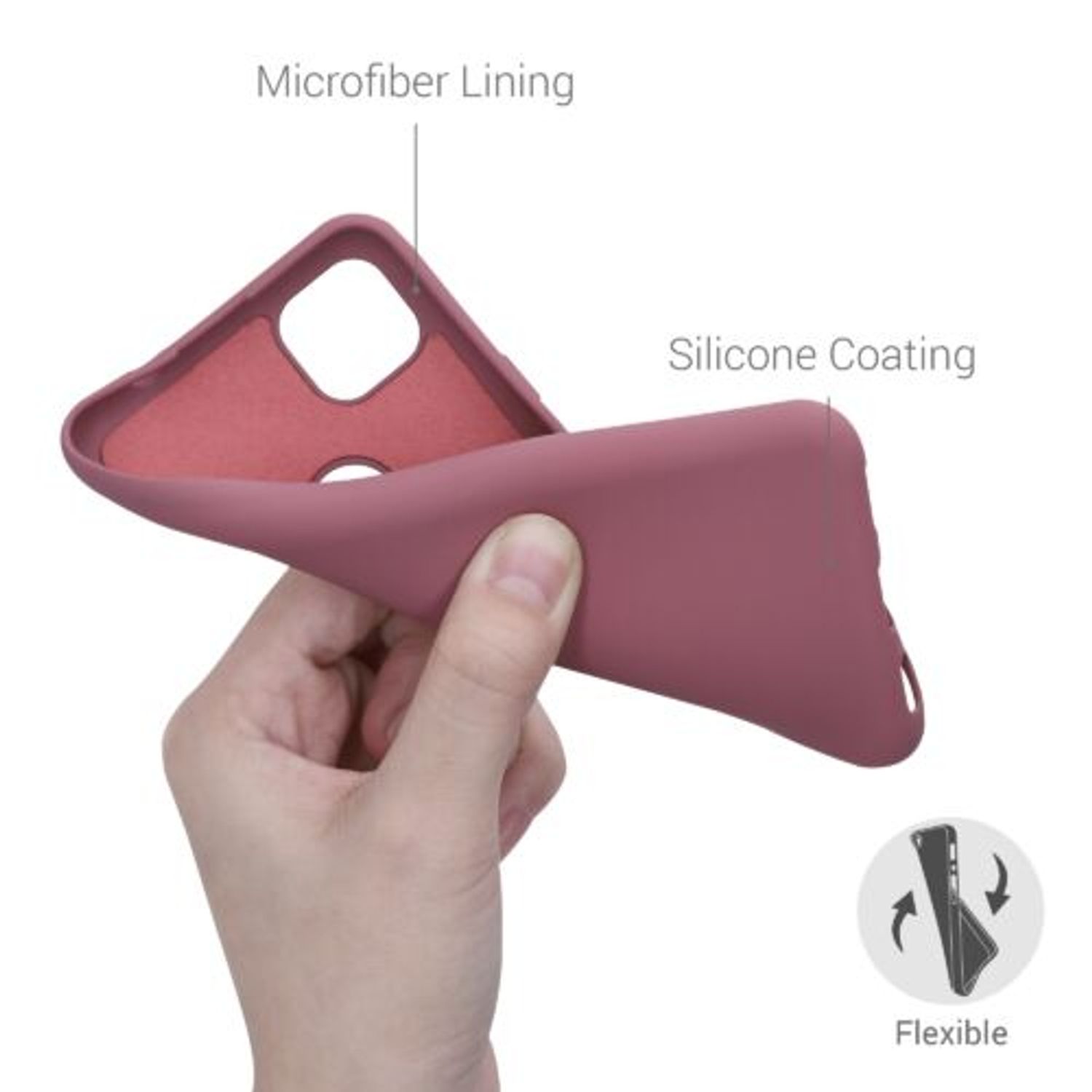 Husa pentru Google Pixel 4a, Silicon, Roz, 52622.167 fotografia produsului View 4 L