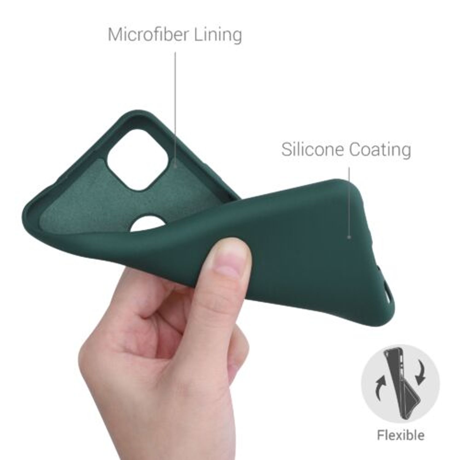 Husa pentru Google Pixel 4a, Silicon, Verde, 52622.169 fotografia produsului View 4 L