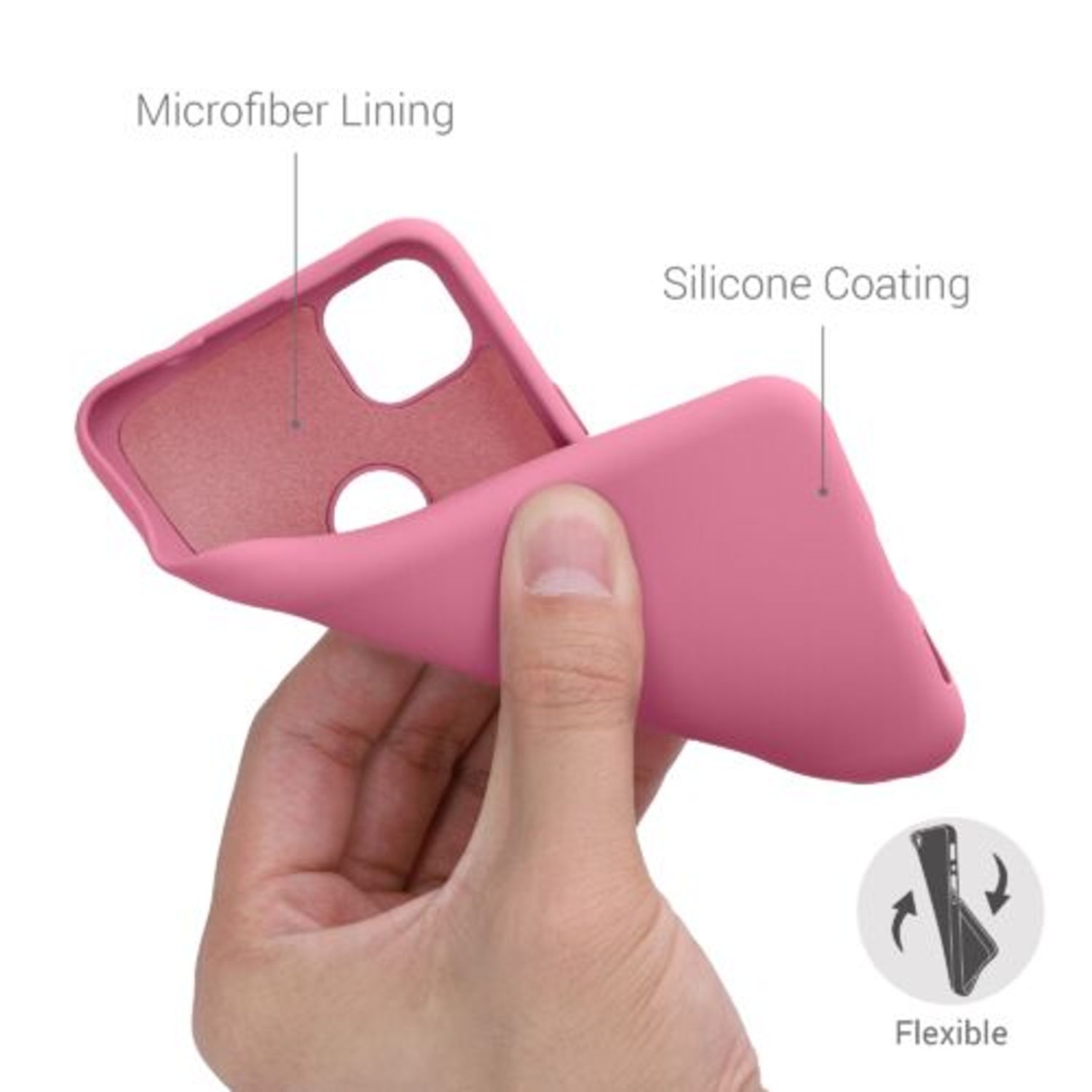 Husa pentru Google Pixel 4a, Silicon, Roz, 52622.212 fotografia produsului View 4 L